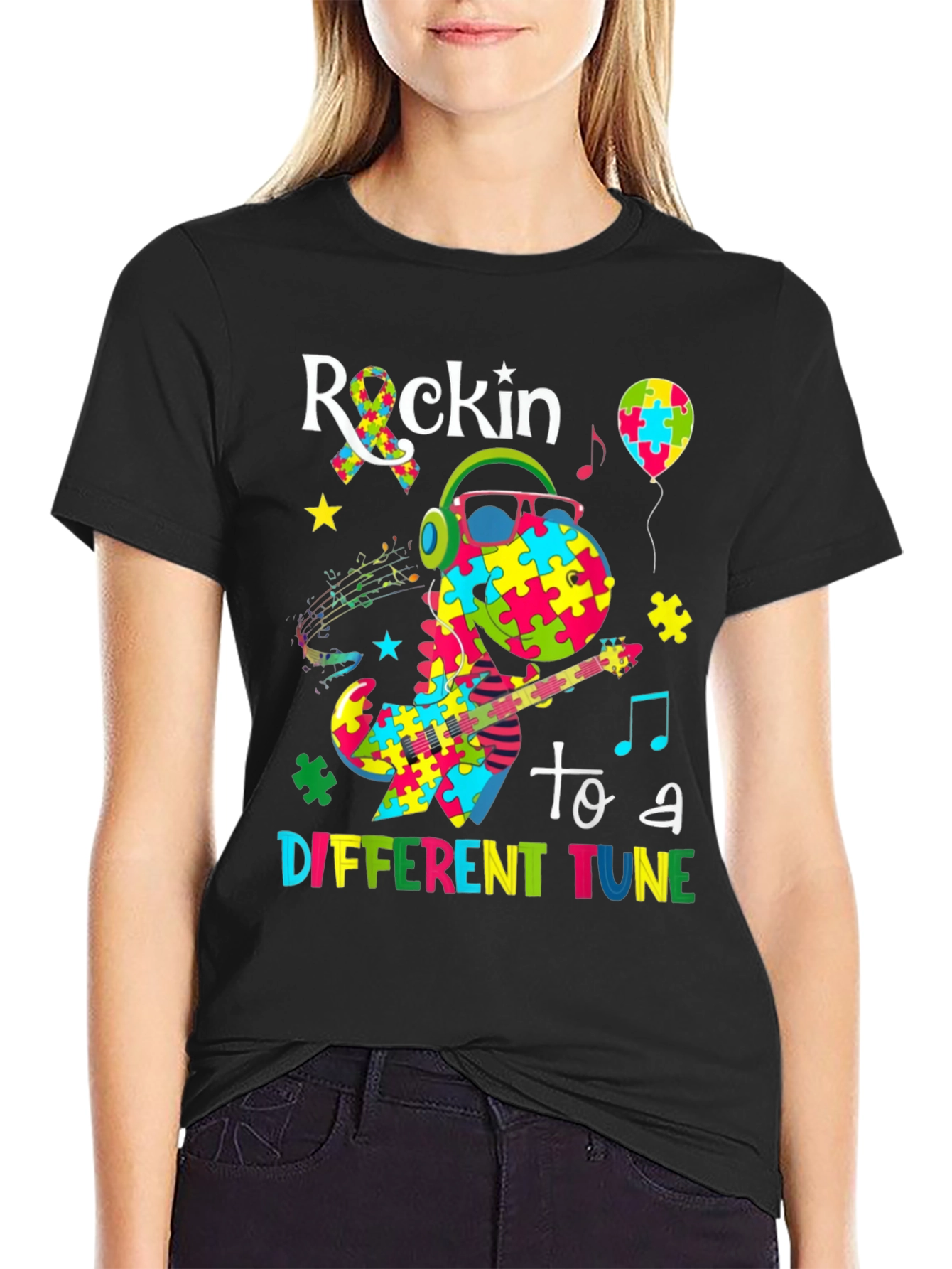Rockin to a Different Tune Autism Awareness T-Shirt