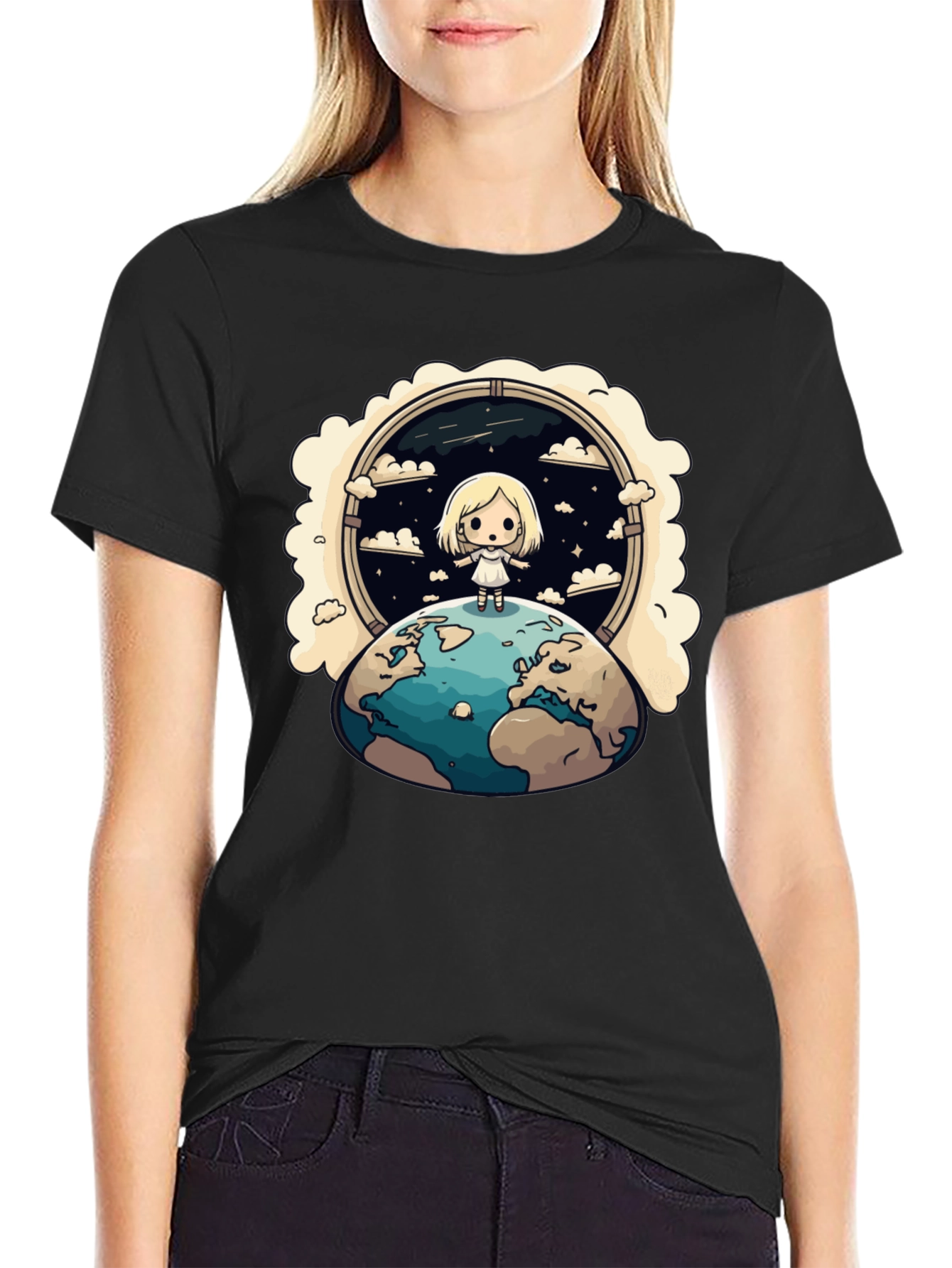 Cartoon Earth Child T-Shirt