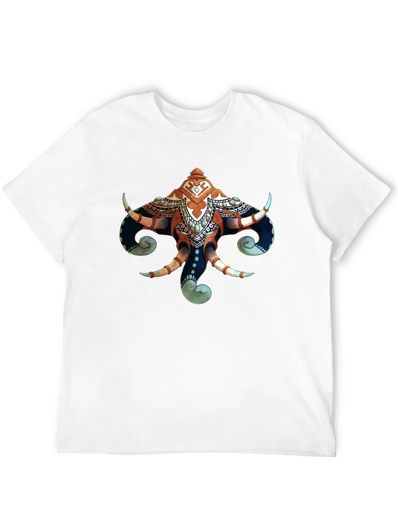 Elephant Head Graphic Print Black T-Shirt