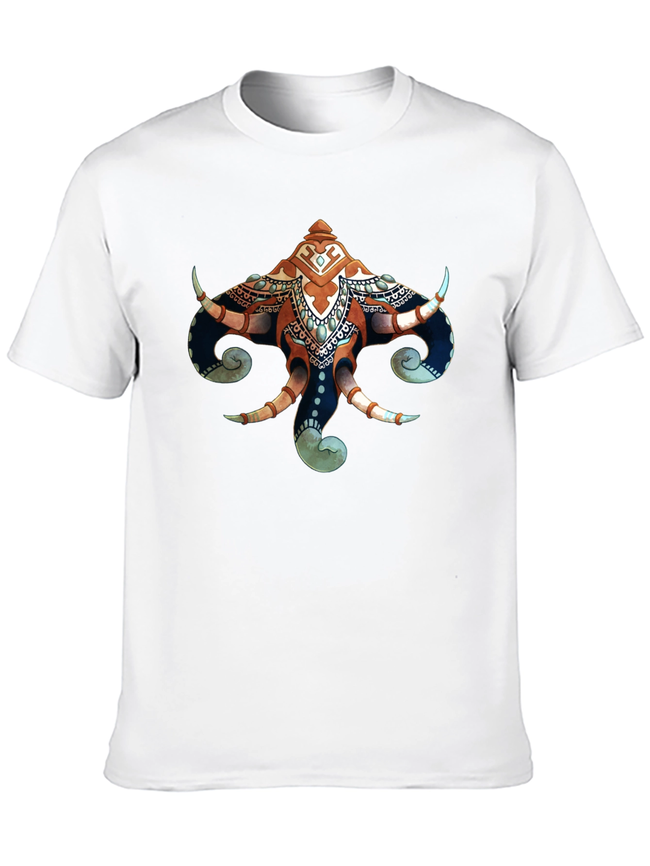 Elephant Head Graphic Print Black T-Shirt