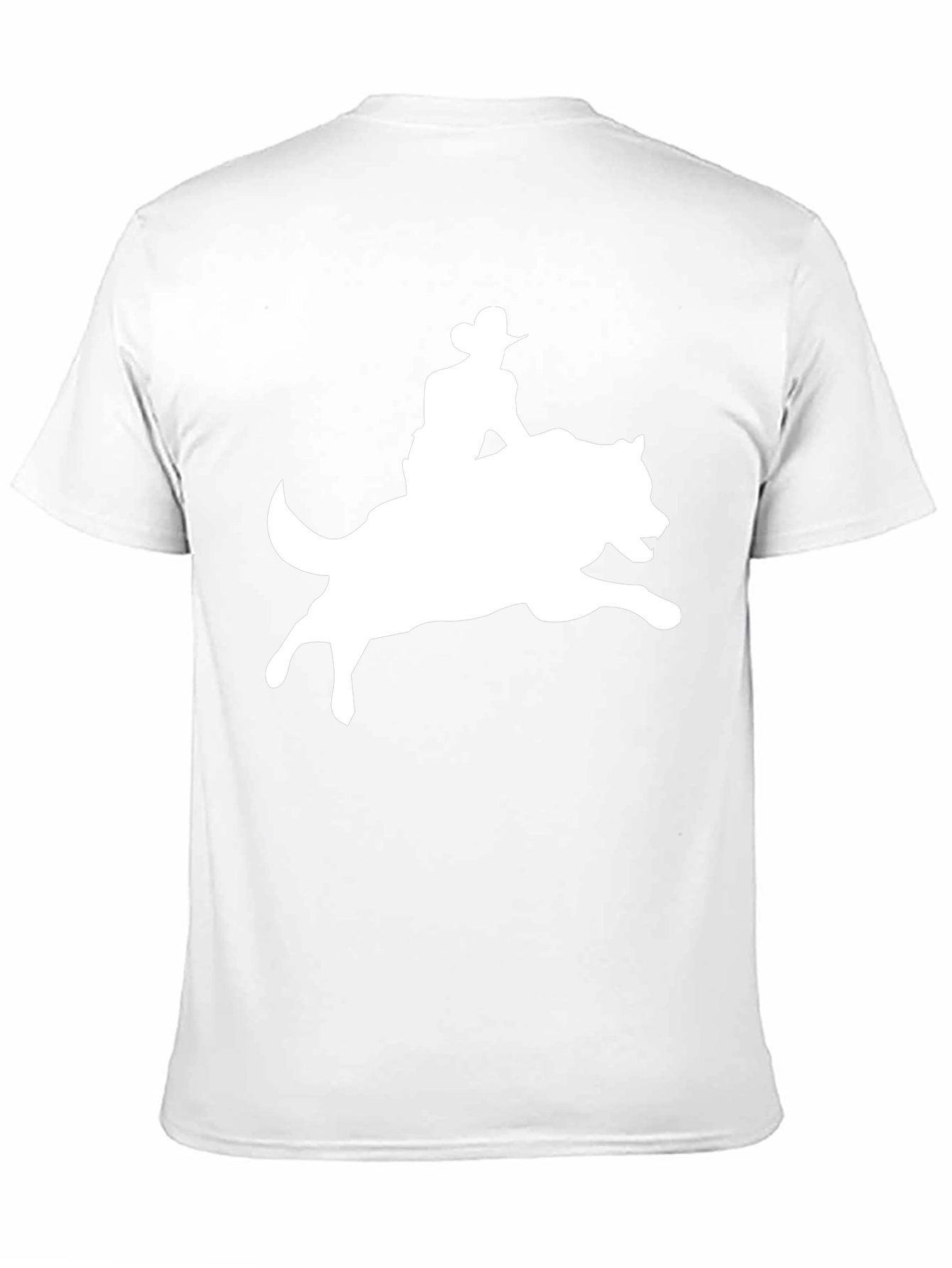 Cowboy Riding a Wolf Graphic Tee - Black T-Shirt