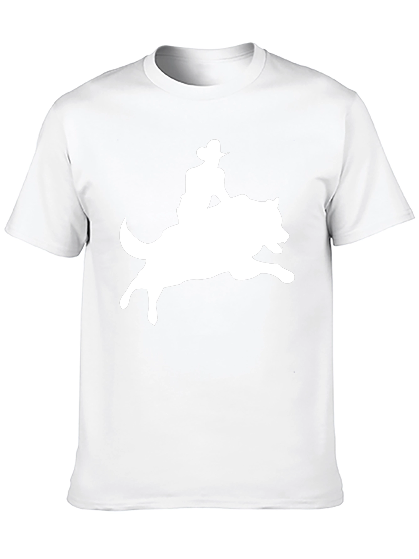 Cowboy Riding a Wolf Graphic Tee - Black T-Shirt