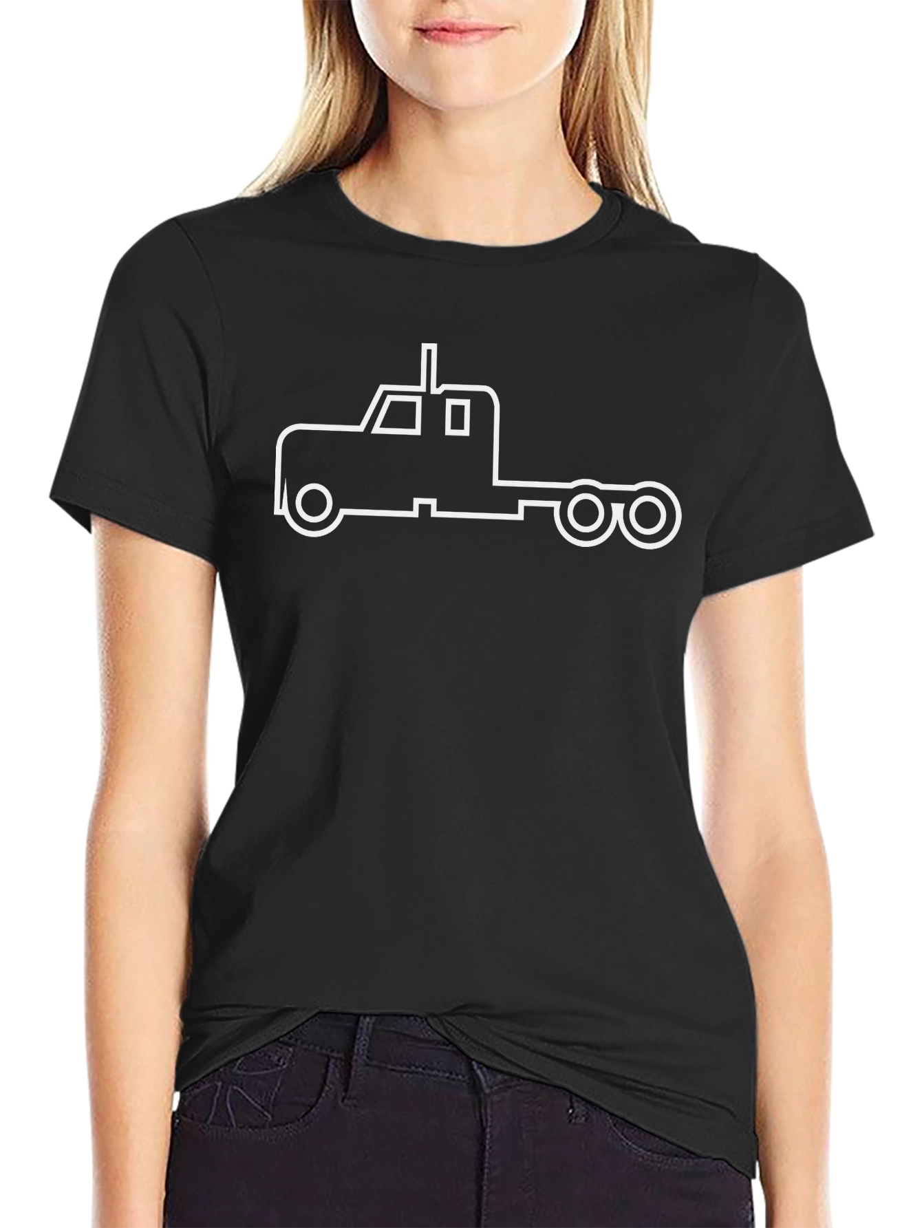 Truck Outline Graphic Tee - Black