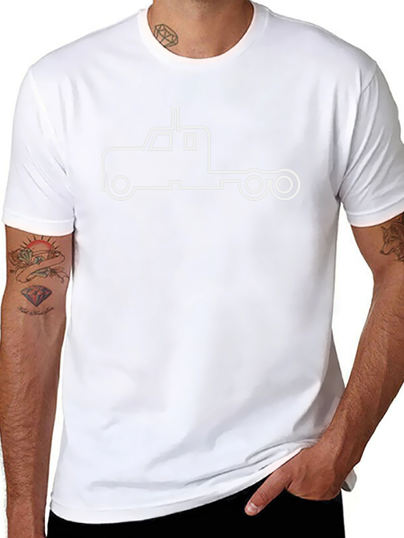Truck Outline Graphic Tee - Black