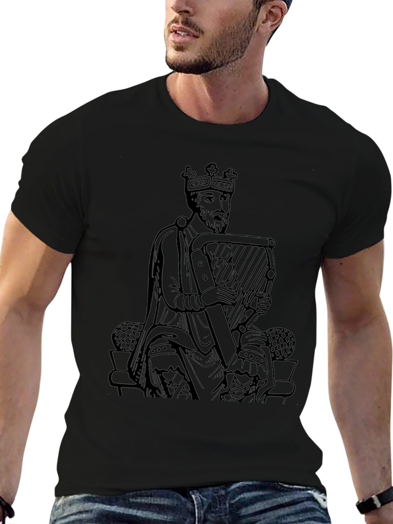 King Harpist Black T-Shirt
