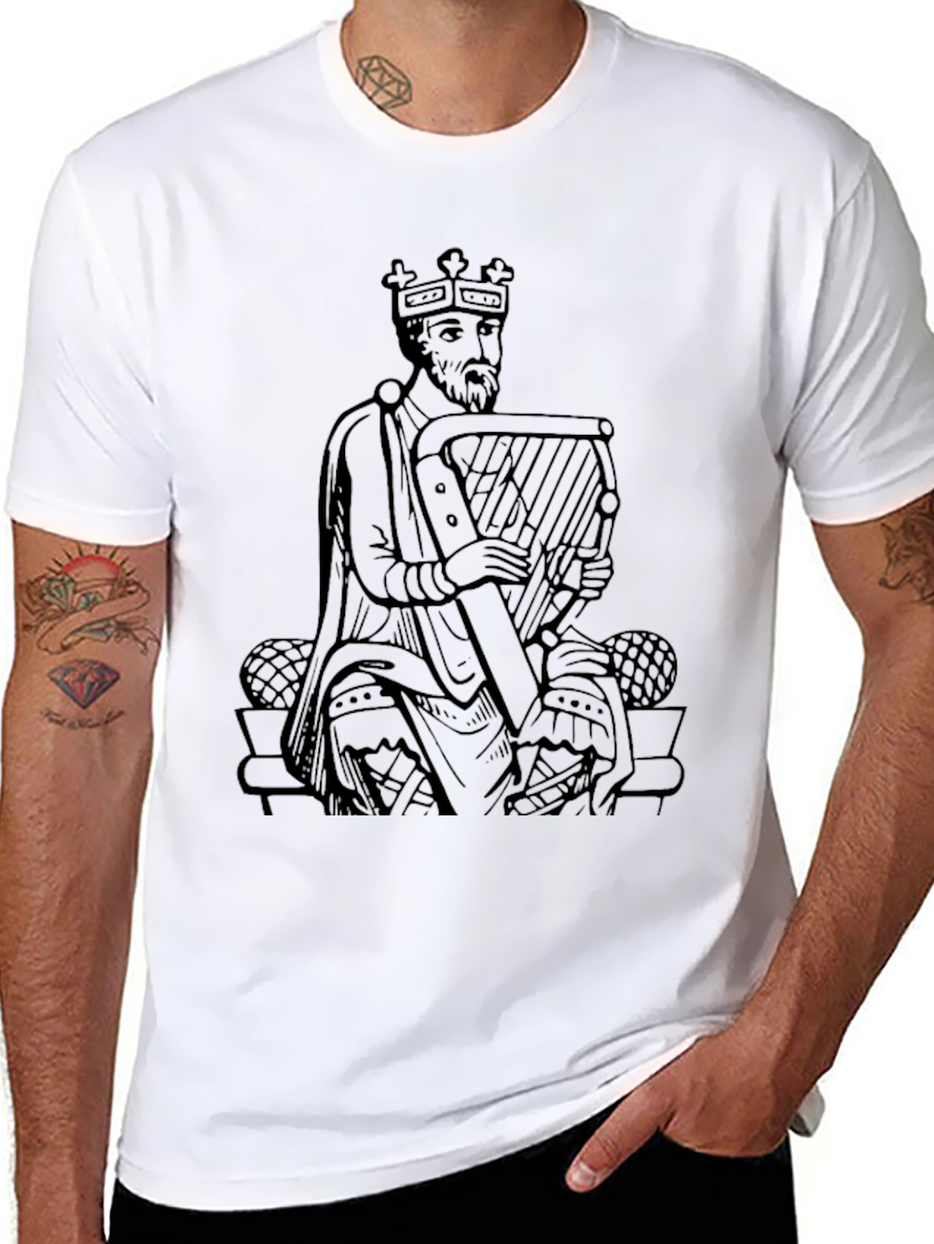 King Harpist Black T-Shirt