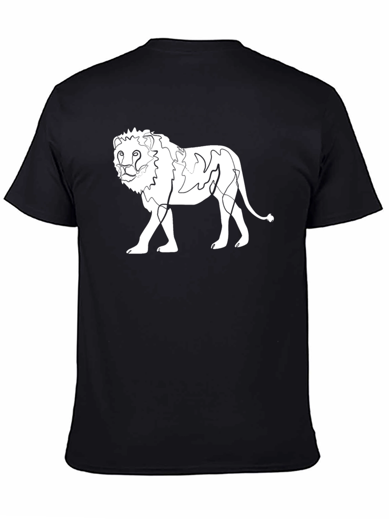 Lion Graphic Tee - Black Cotton T-Shirt