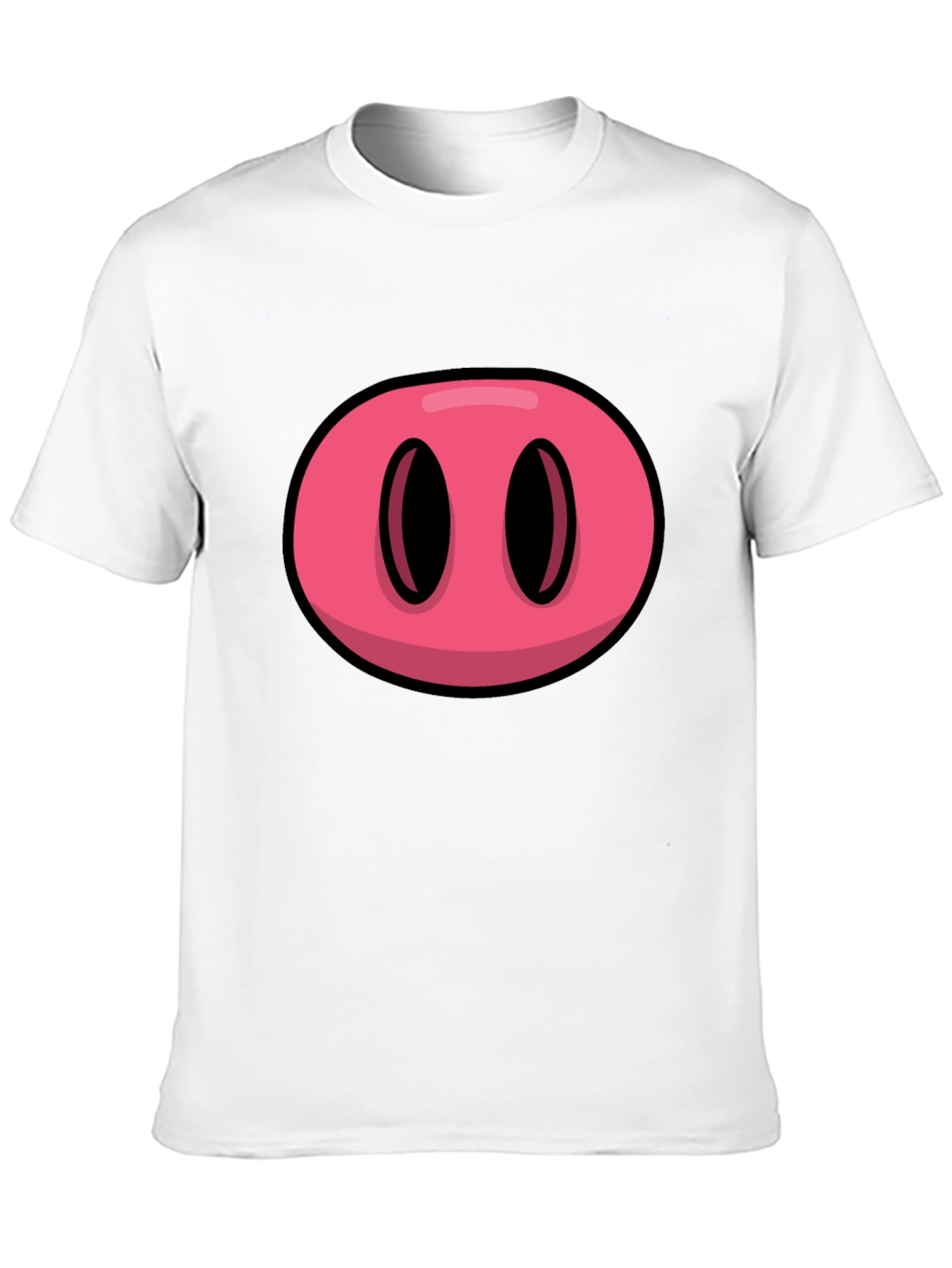 Cartoon Pig Nose Graphic T-Shirt - Funny Animal Tee