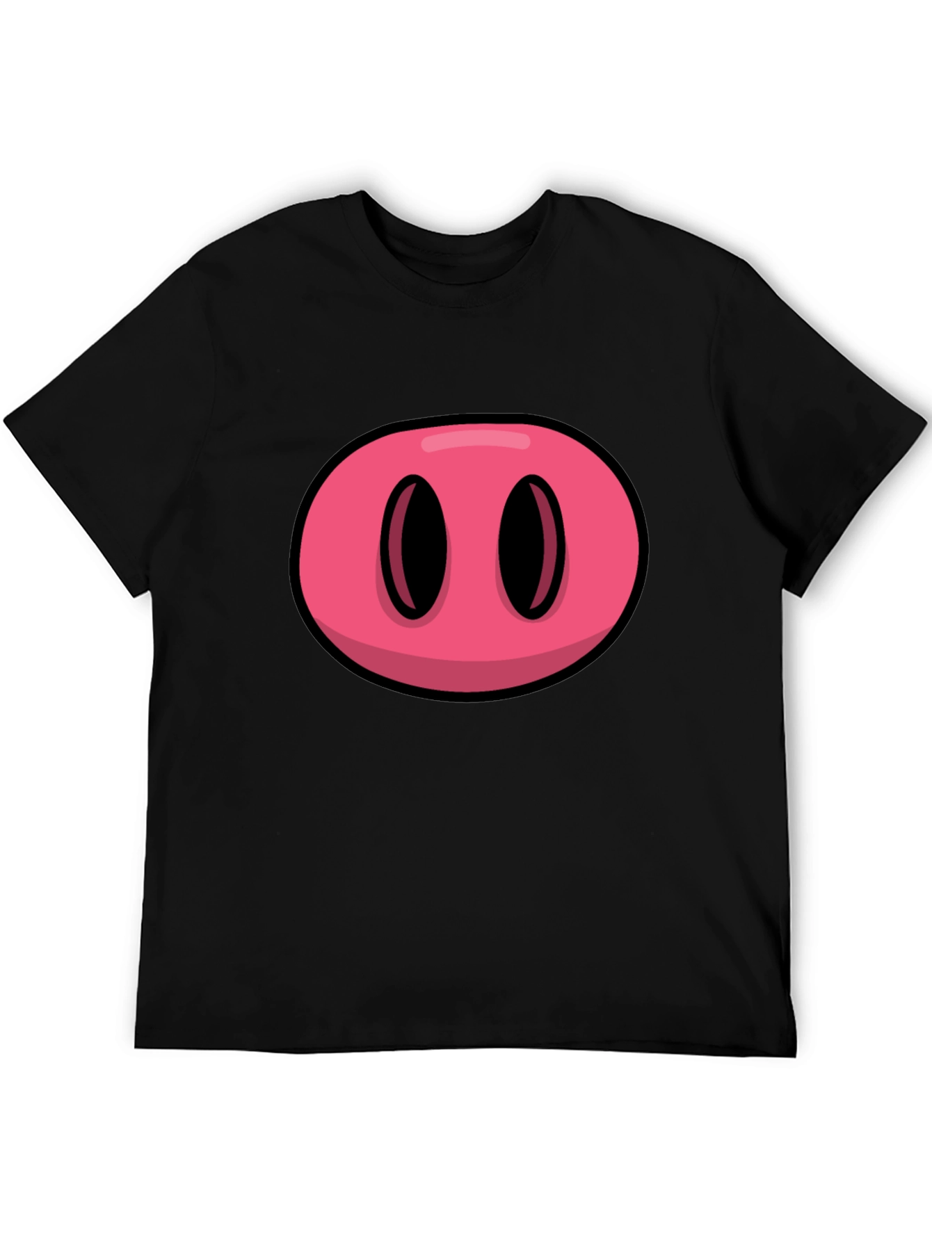 Cartoon Pig Nose Graphic T-Shirt - Funny Animal Tee