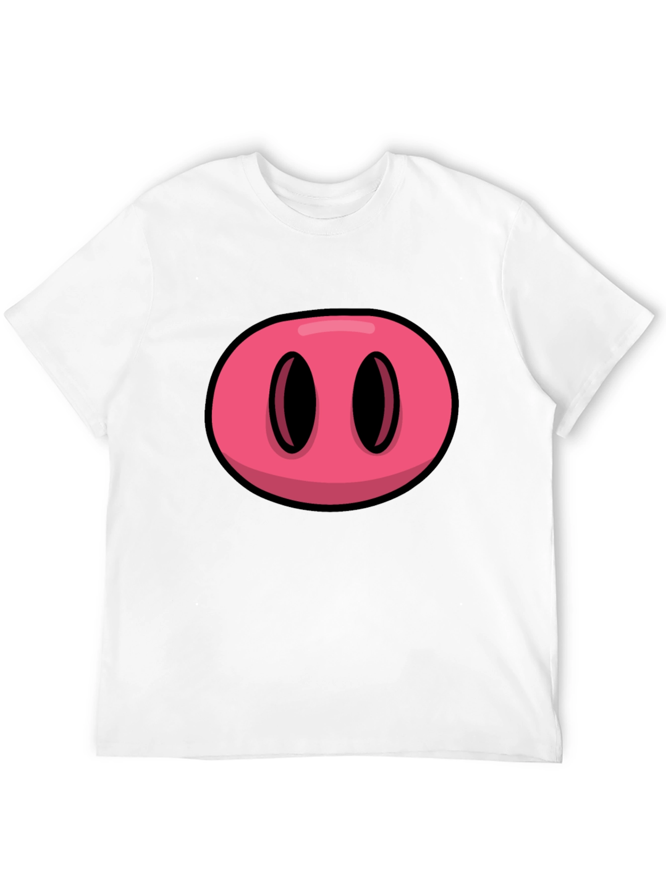 Cartoon Pig Nose Graphic T-Shirt - Funny Animal Tee
