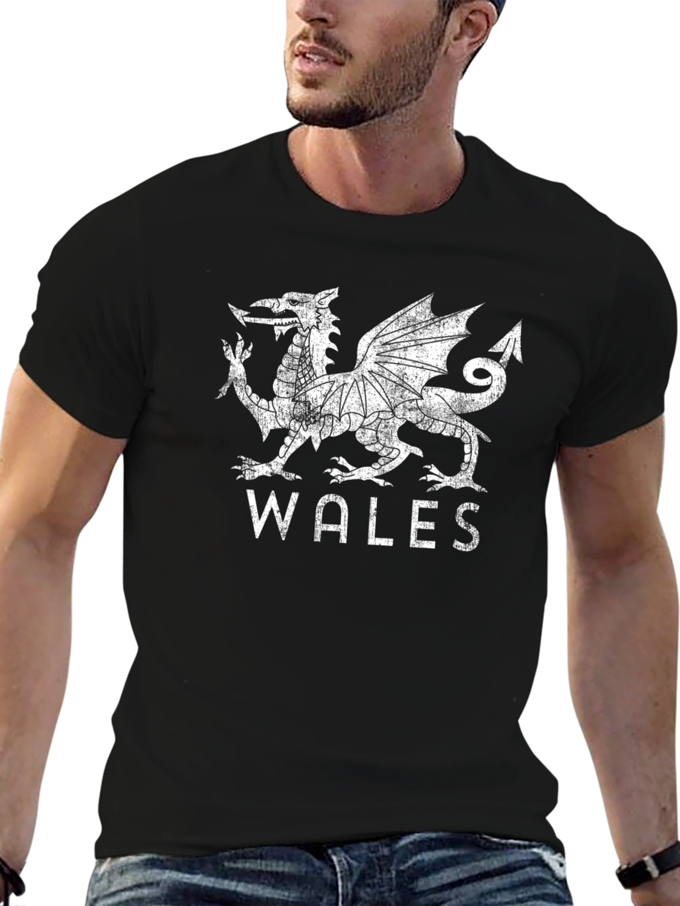 Wales Dragon T-Shirt - Distressed Graphic Tee