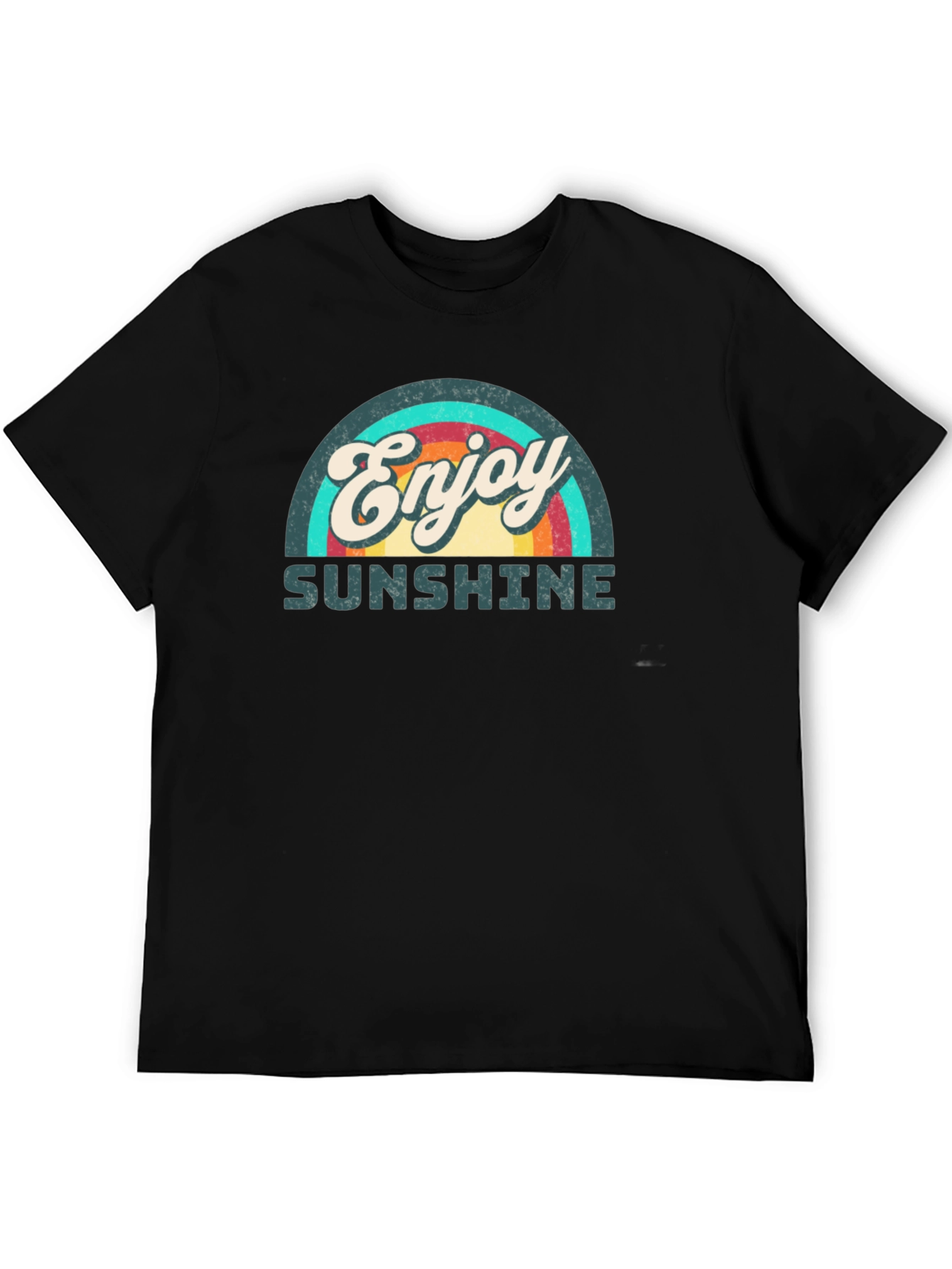 Enjoy Sunshine Retro Graphic T-Shirt - Classic Black Tee