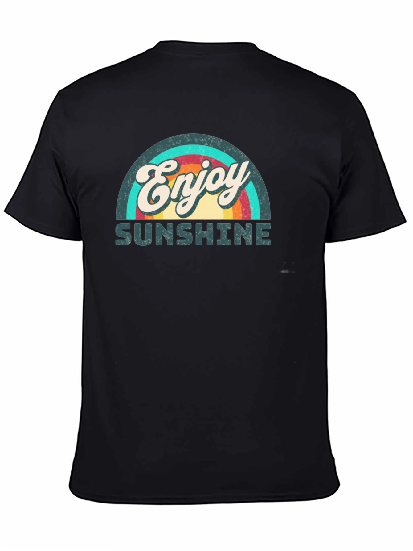 Enjoy Sunshine Retro Graphic T-Shirt - Classic Black Tee