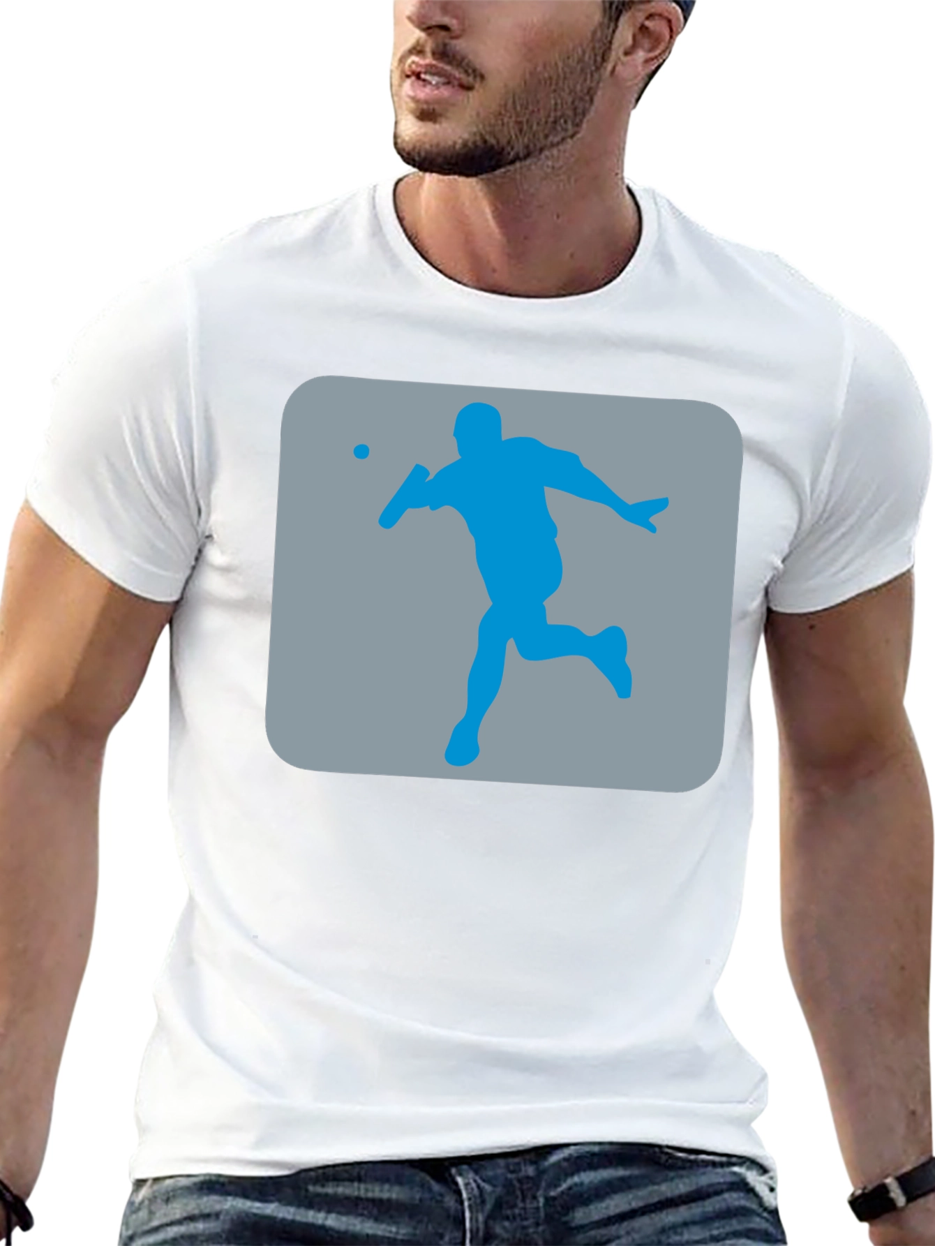 Squash Player Graphic T-Shirt - Black
