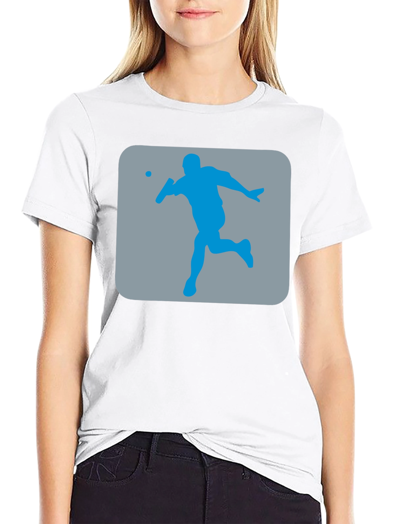 Squash Player Graphic T-Shirt - Black