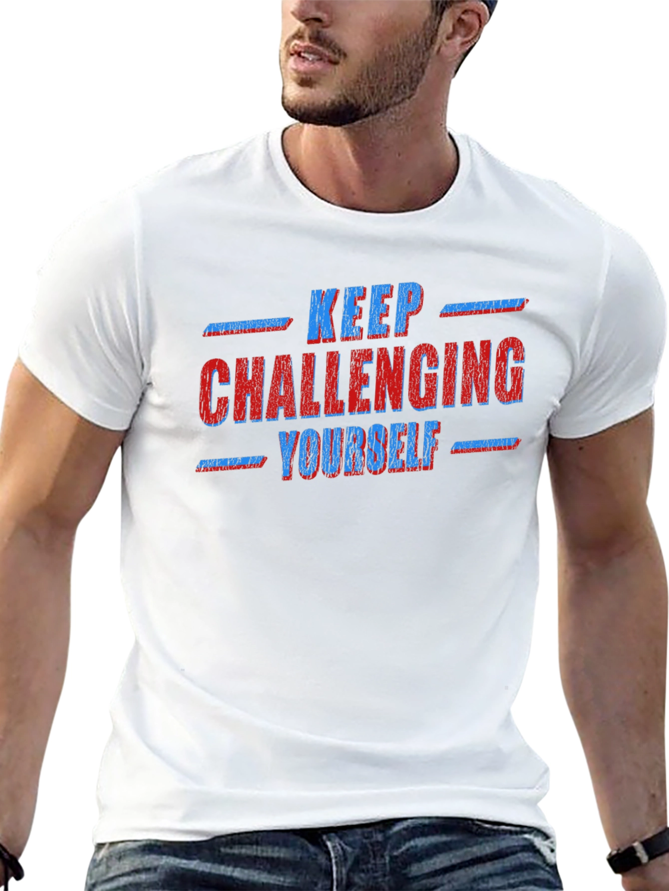 Keep Challenging Yourself Graphic Tee - Black