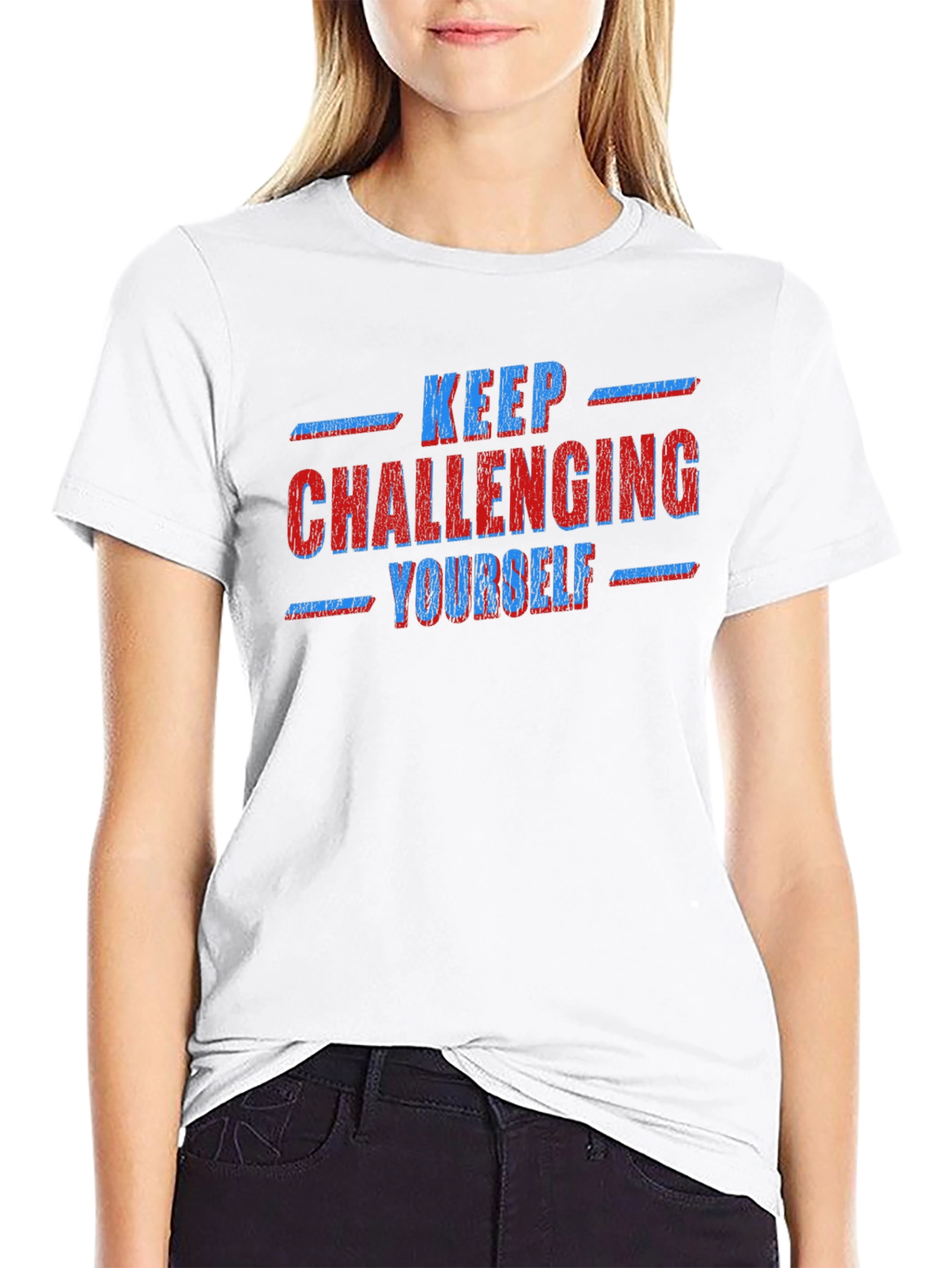 Keep Challenging Yourself Graphic Tee - Black