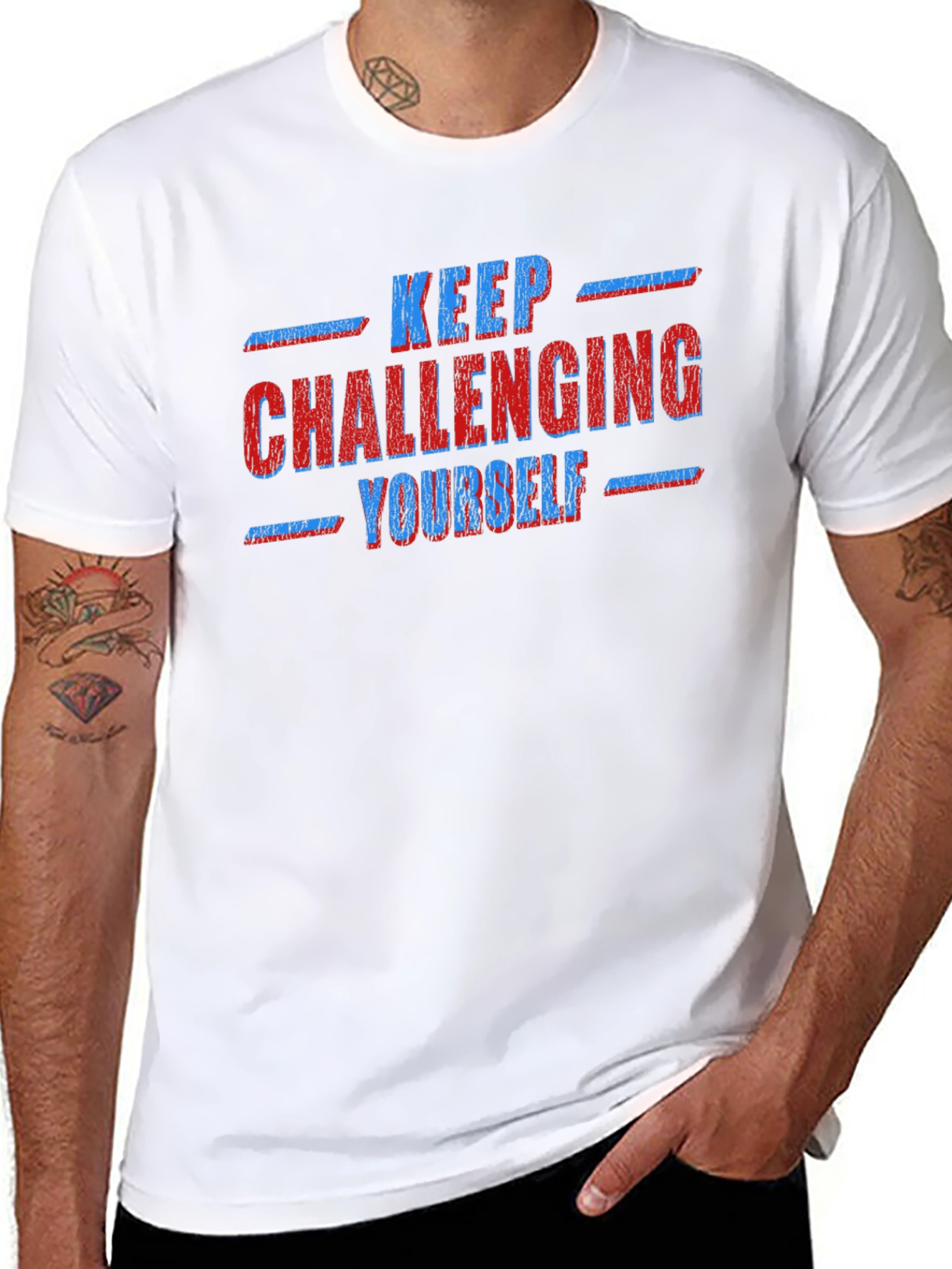 Keep Challenging Yourself Graphic Tee - Black