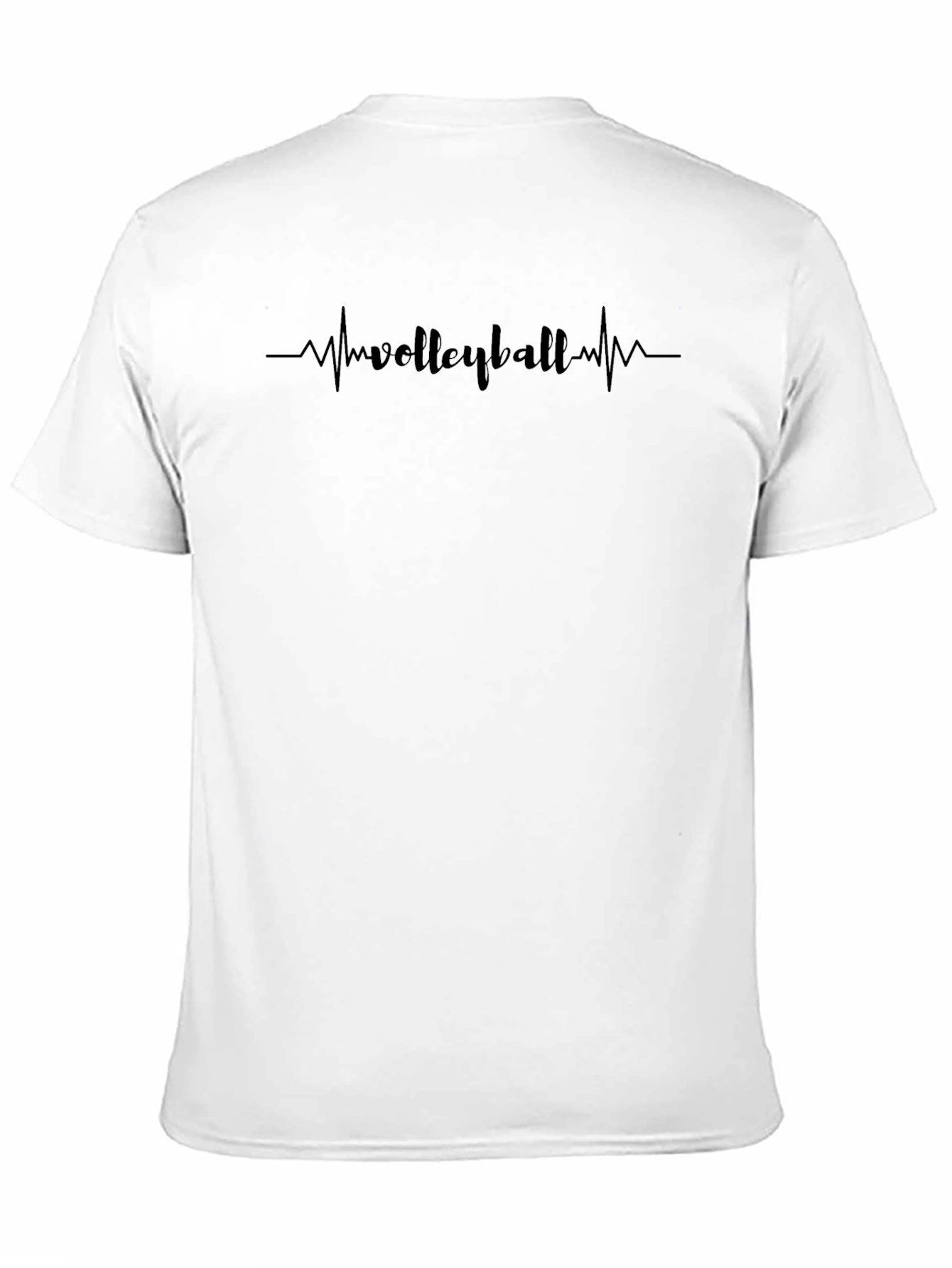 Volleyball Heartbeat Graphic Tee - Black