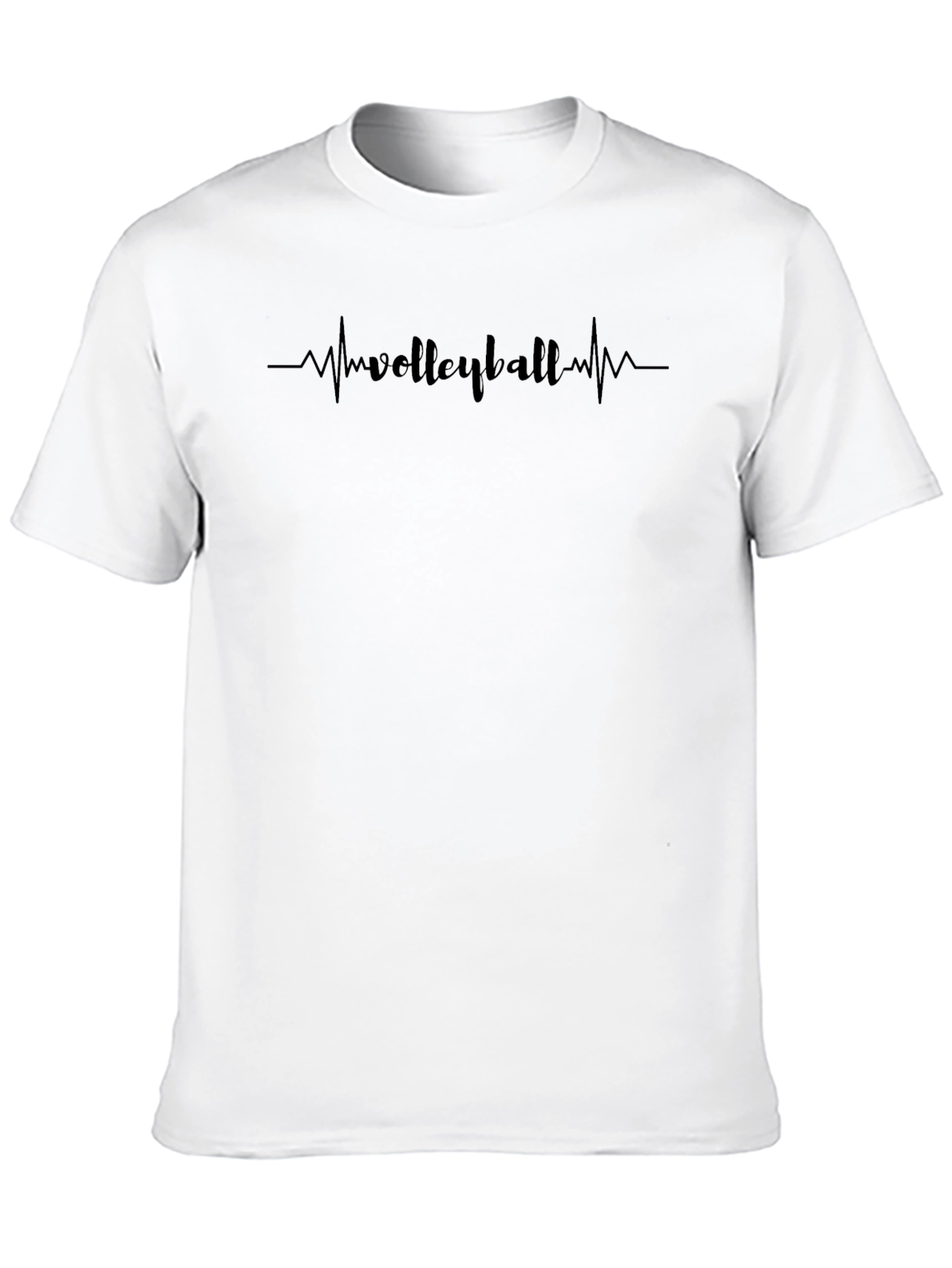 Volleyball Heartbeat Graphic Tee - Black
