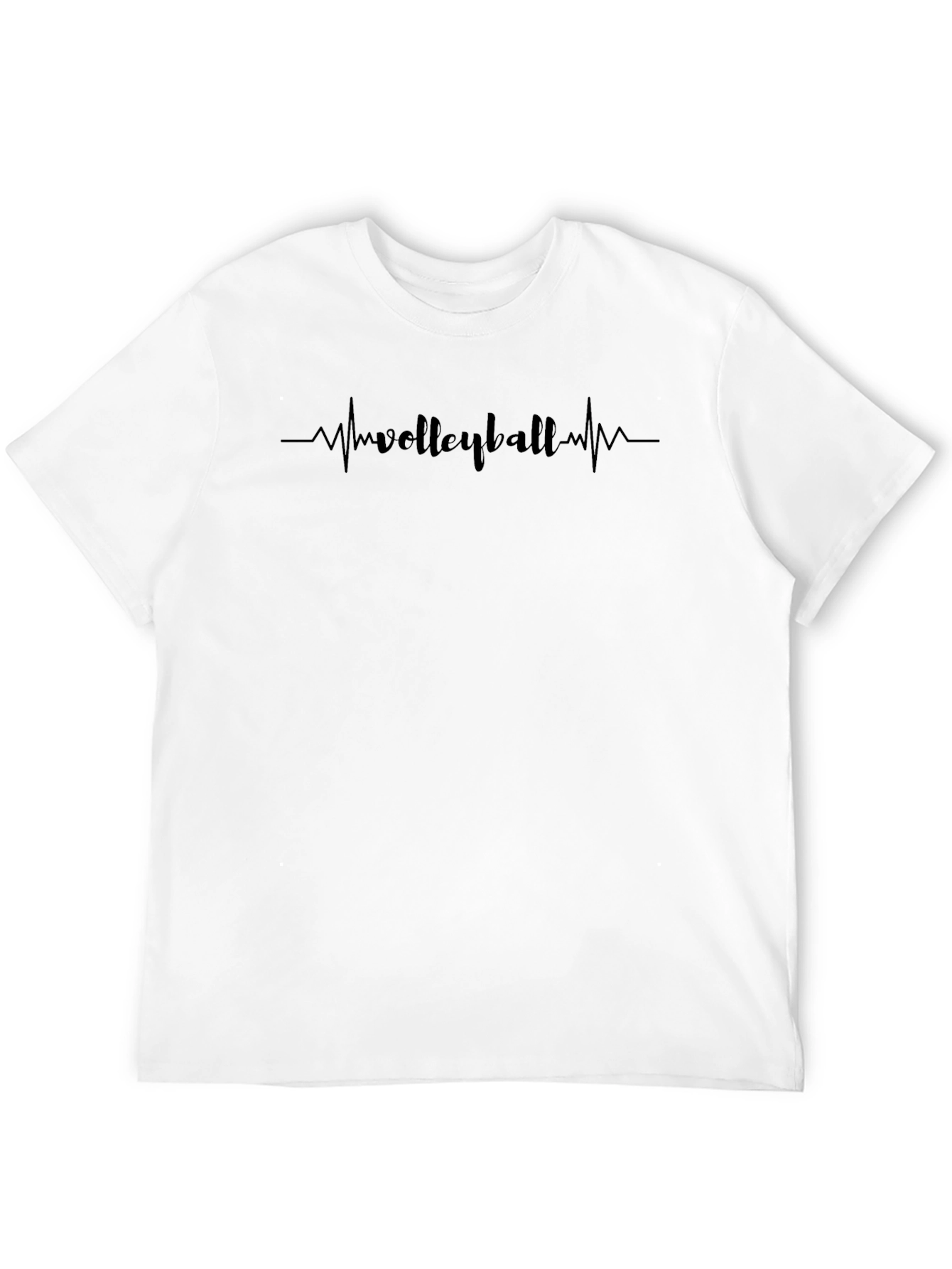 Volleyball Heartbeat Graphic Tee - Black