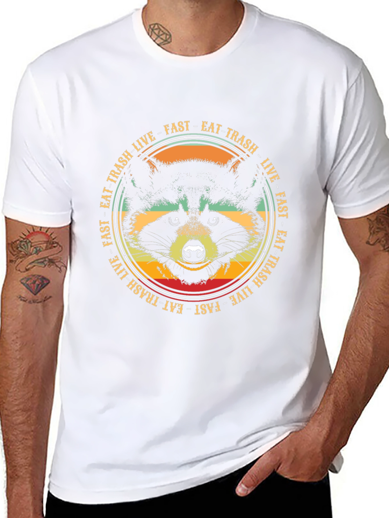 Eat Trash Live Fast Raccoon Graphic Tee