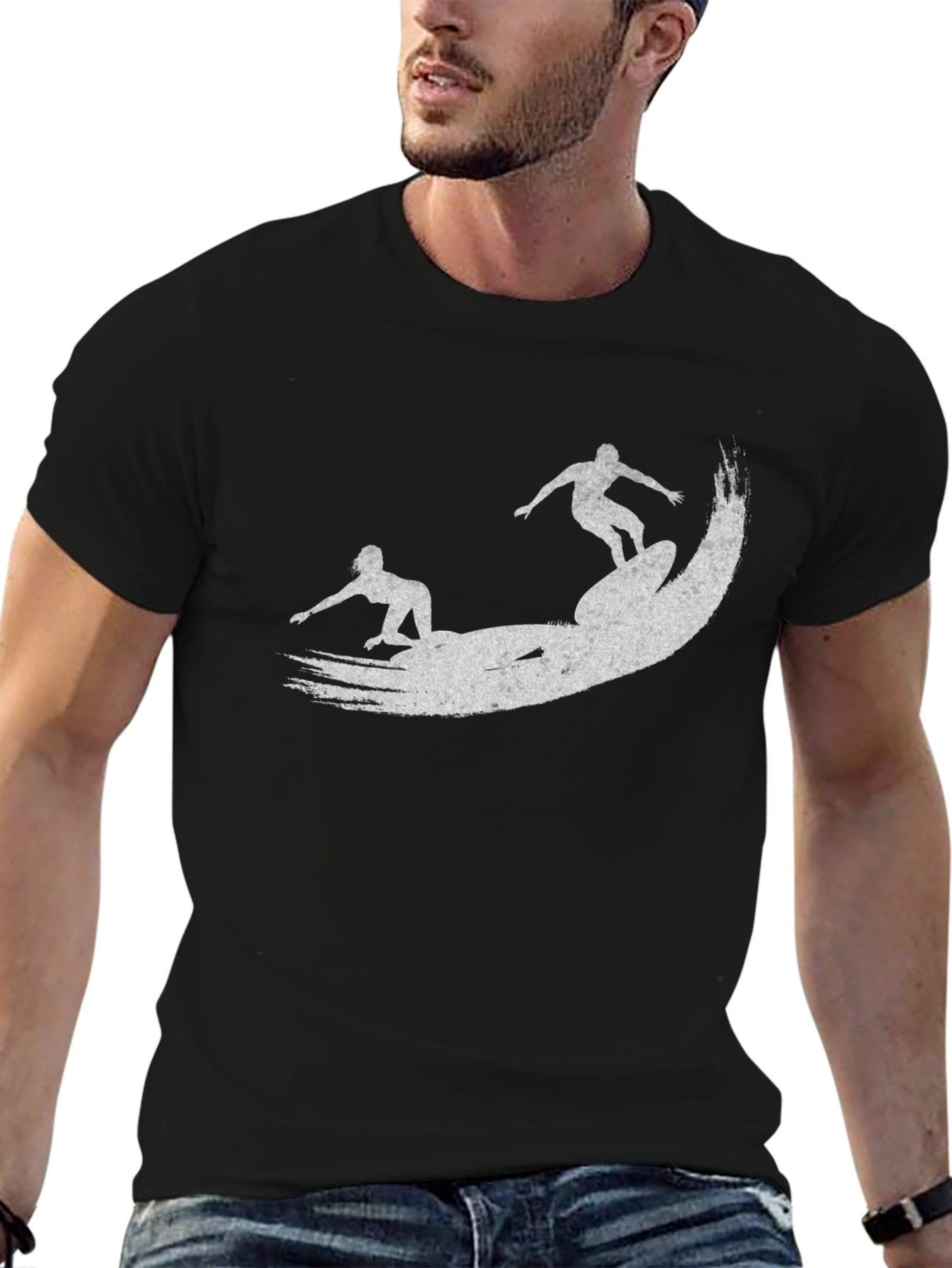 Surfer Silhouette Graphic T-Shirt