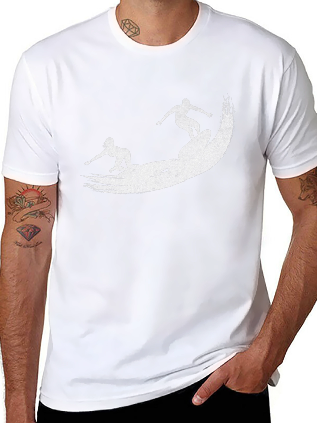 Surfer Silhouette Graphic T-Shirt
