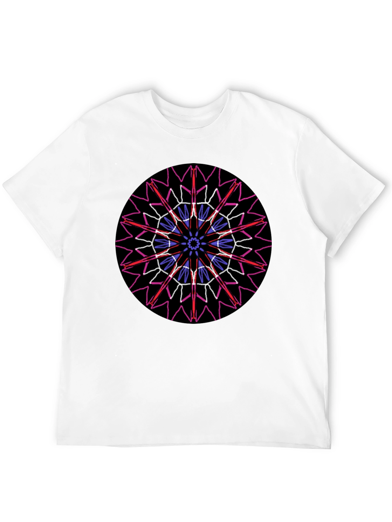 Geometric Mandala Graphic Print Black T-Shirt