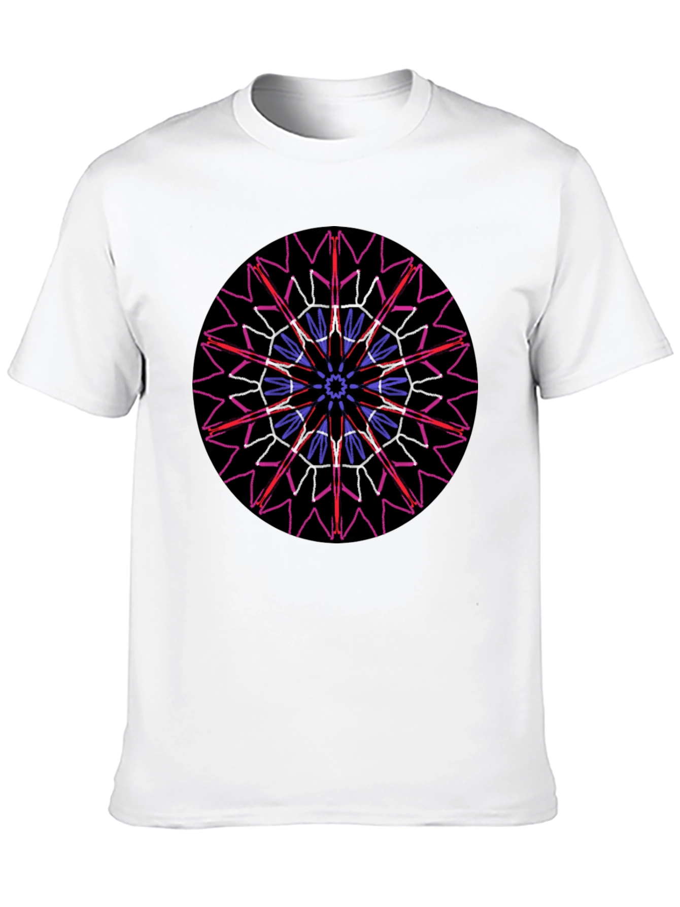 Geometric Mandala Graphic Print Black T-Shirt