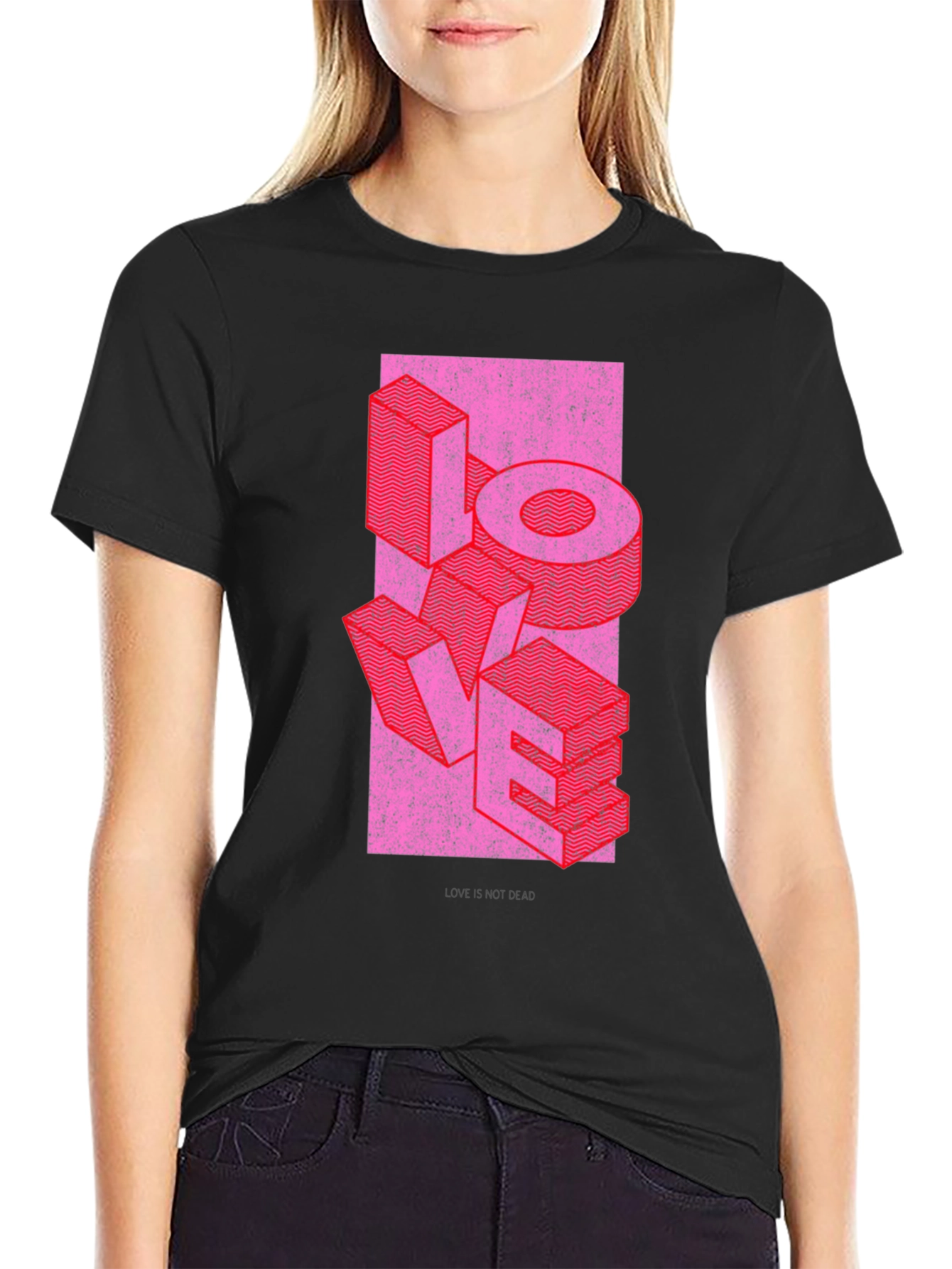 Retro LOVE Graphic T-Shirt - Black