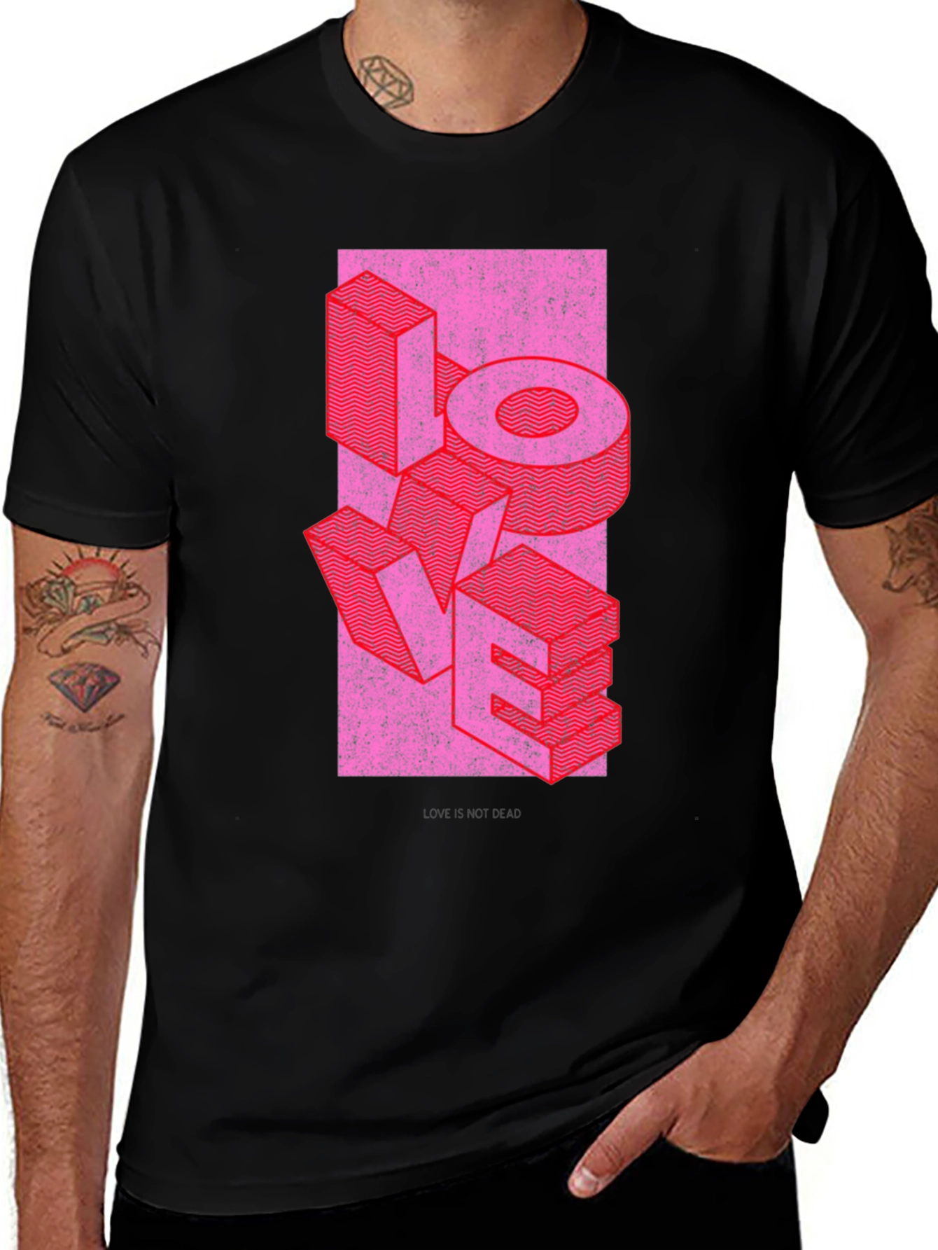 Retro LOVE Graphic T-Shirt - Black