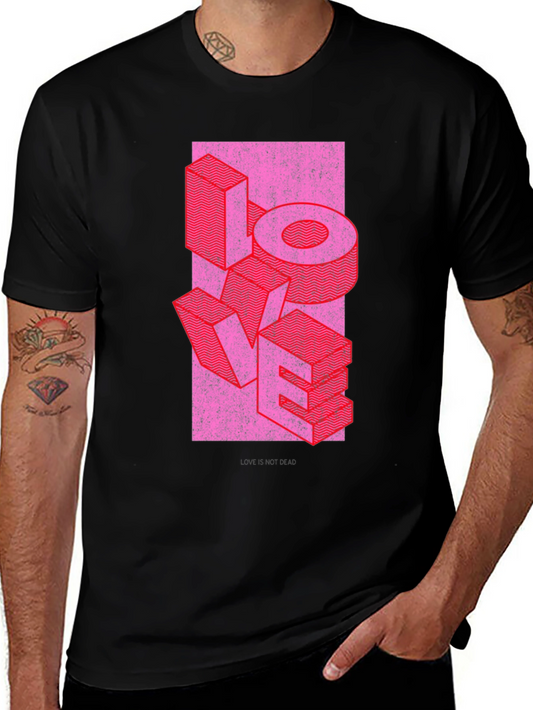 Retro LOVE Graphic T-Shirt - Black