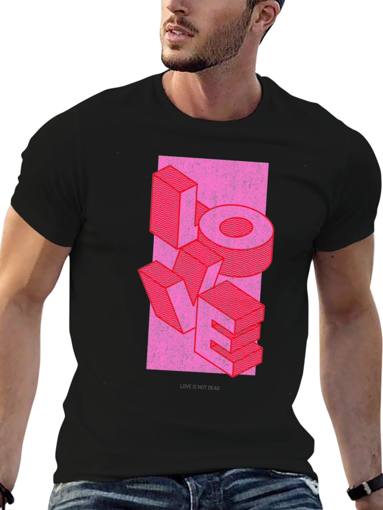 Retro LOVE Graphic T-Shirt - Black