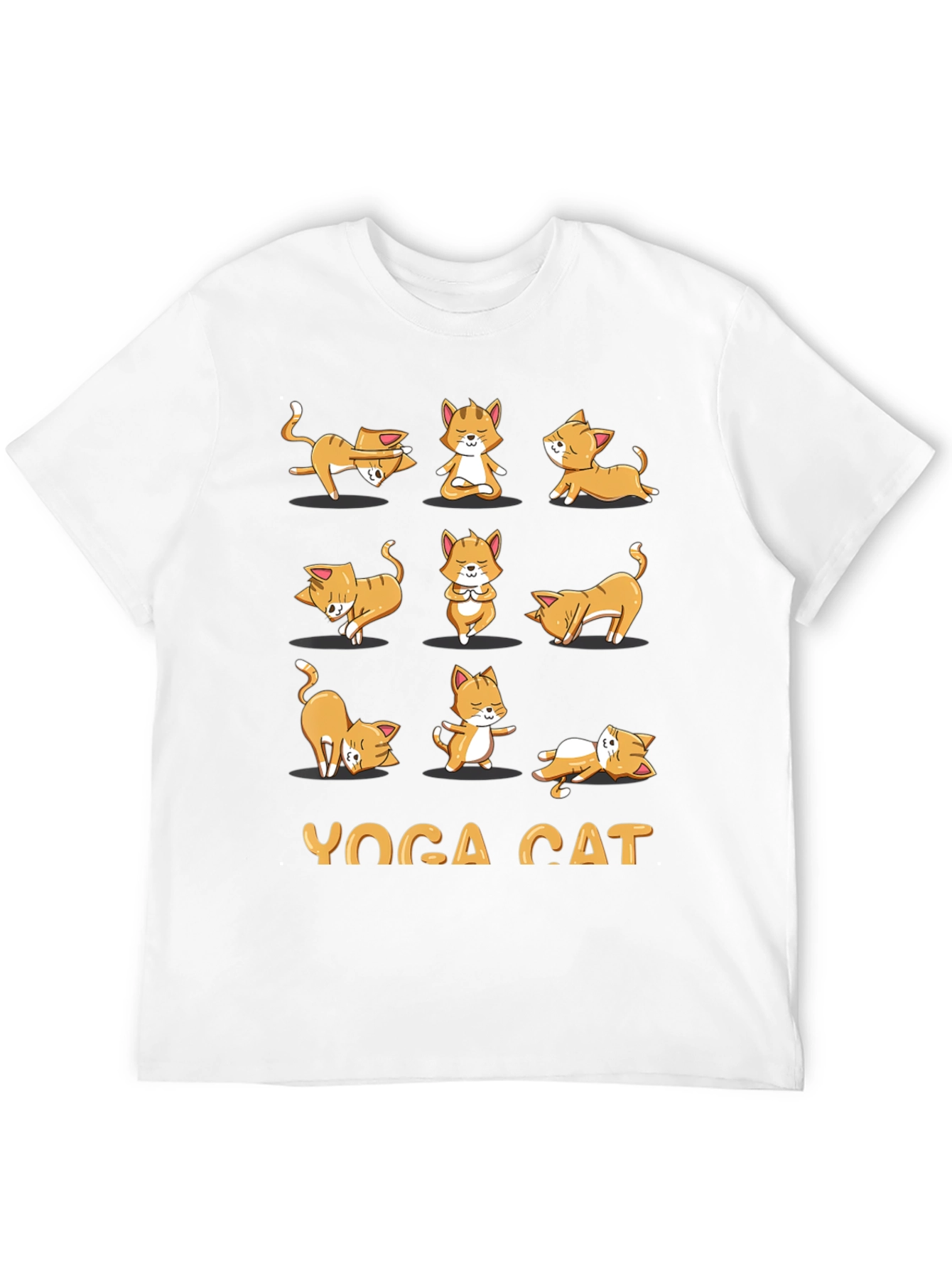 Yoga Cat Graphic T-Shirt - Black Cotton Tee