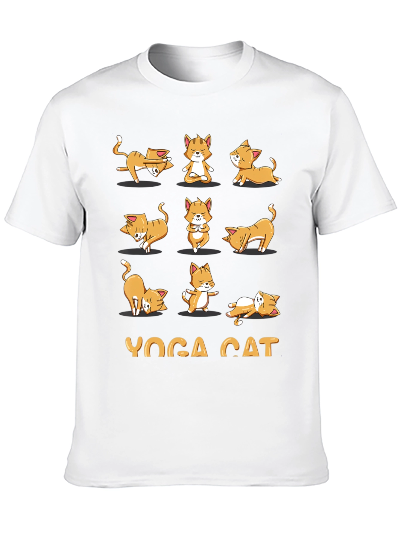 Yoga Cat Graphic T-Shirt - Black Cotton Tee