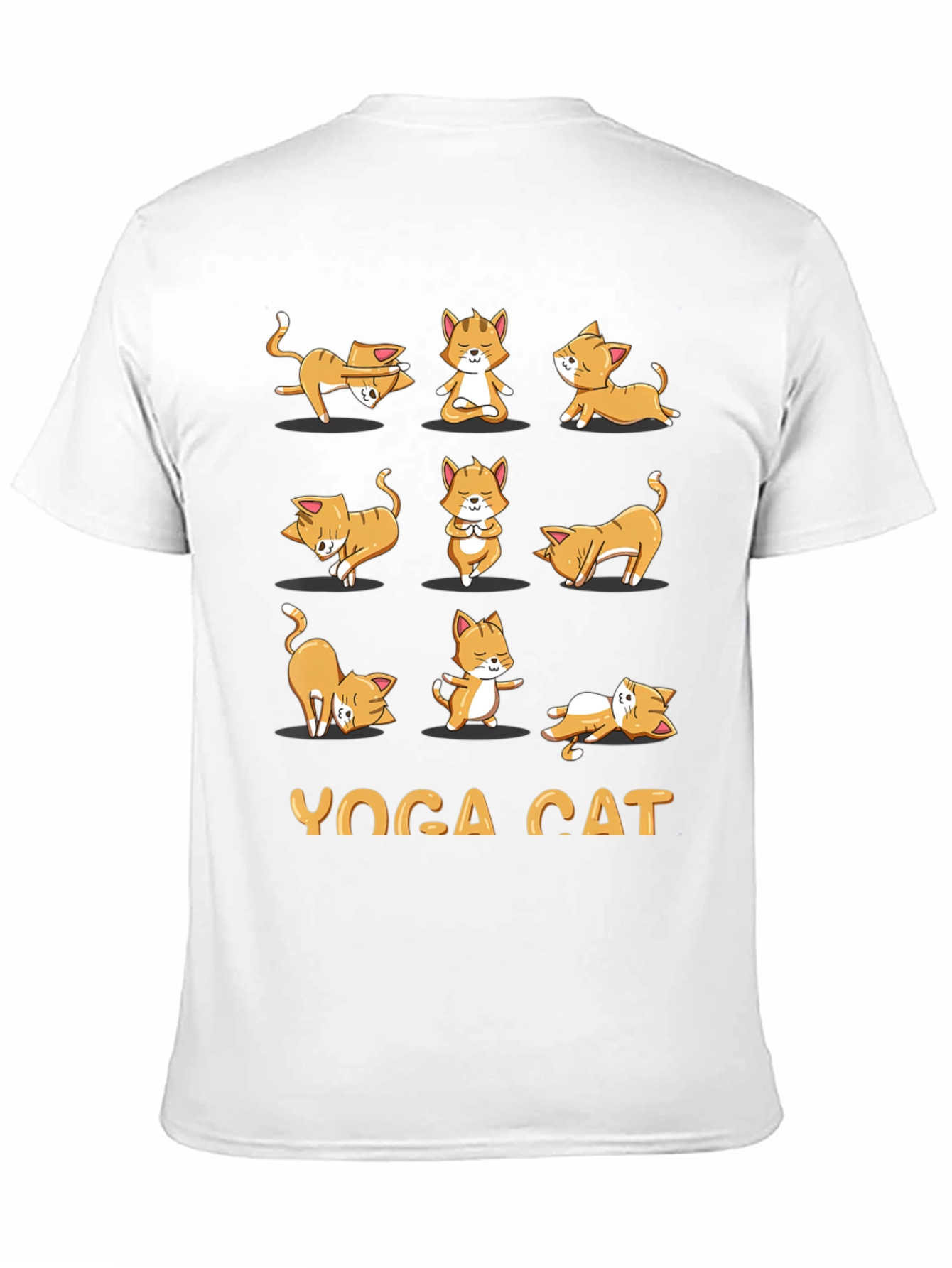 Yoga Cat Graphic T-Shirt - Black Cotton Tee