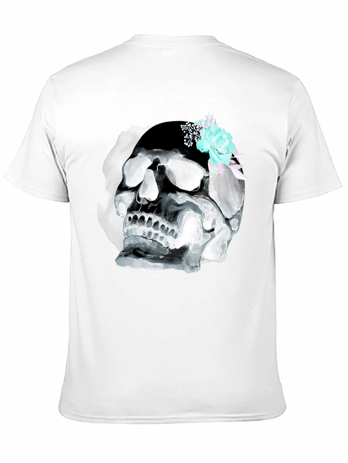 Skull & Flowers Graphic Tee - Mens Black T-Shirt