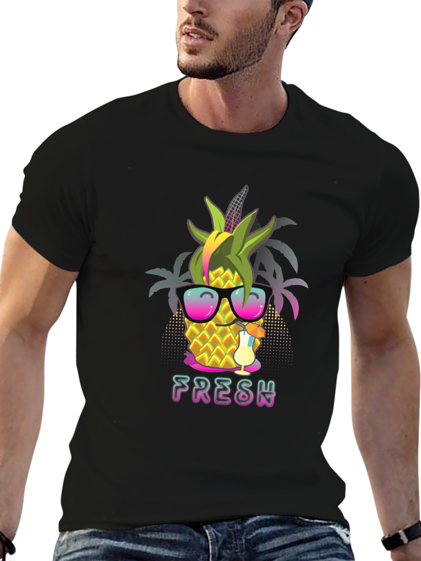 Fresh Pineapple Graphic T-Shirt - Summer Vibes