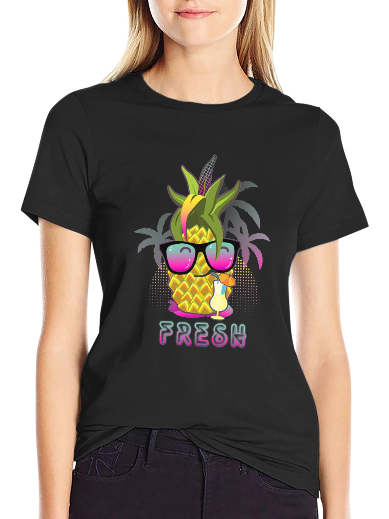 Fresh Pineapple Graphic T-Shirt - Summer Vibes