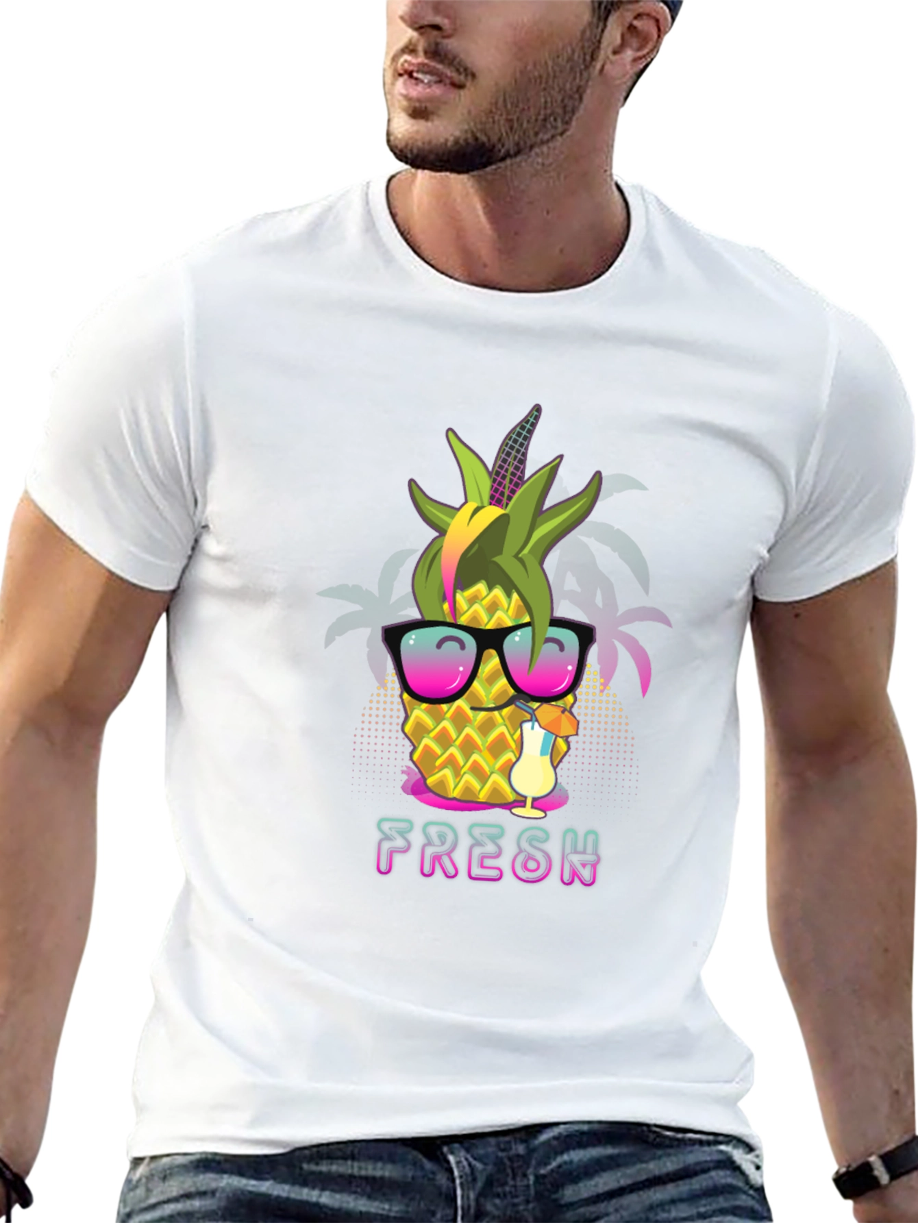 Fresh Pineapple Graphic T-Shirt - Summer Vibes