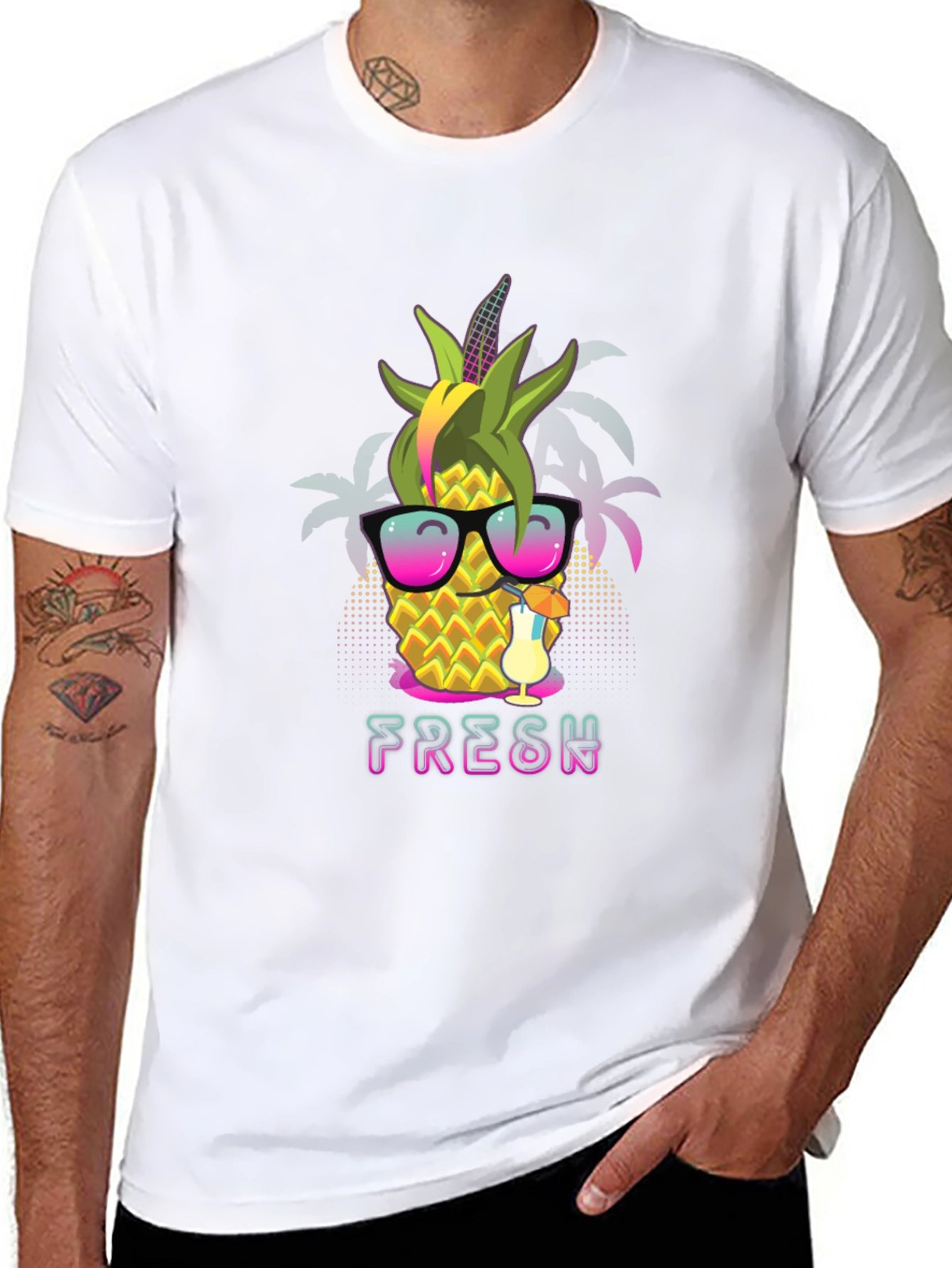 Fresh Pineapple Graphic T-Shirt - Summer Vibes