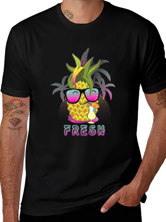Fresh Pineapple Graphic T-Shirt - Summer Vibes