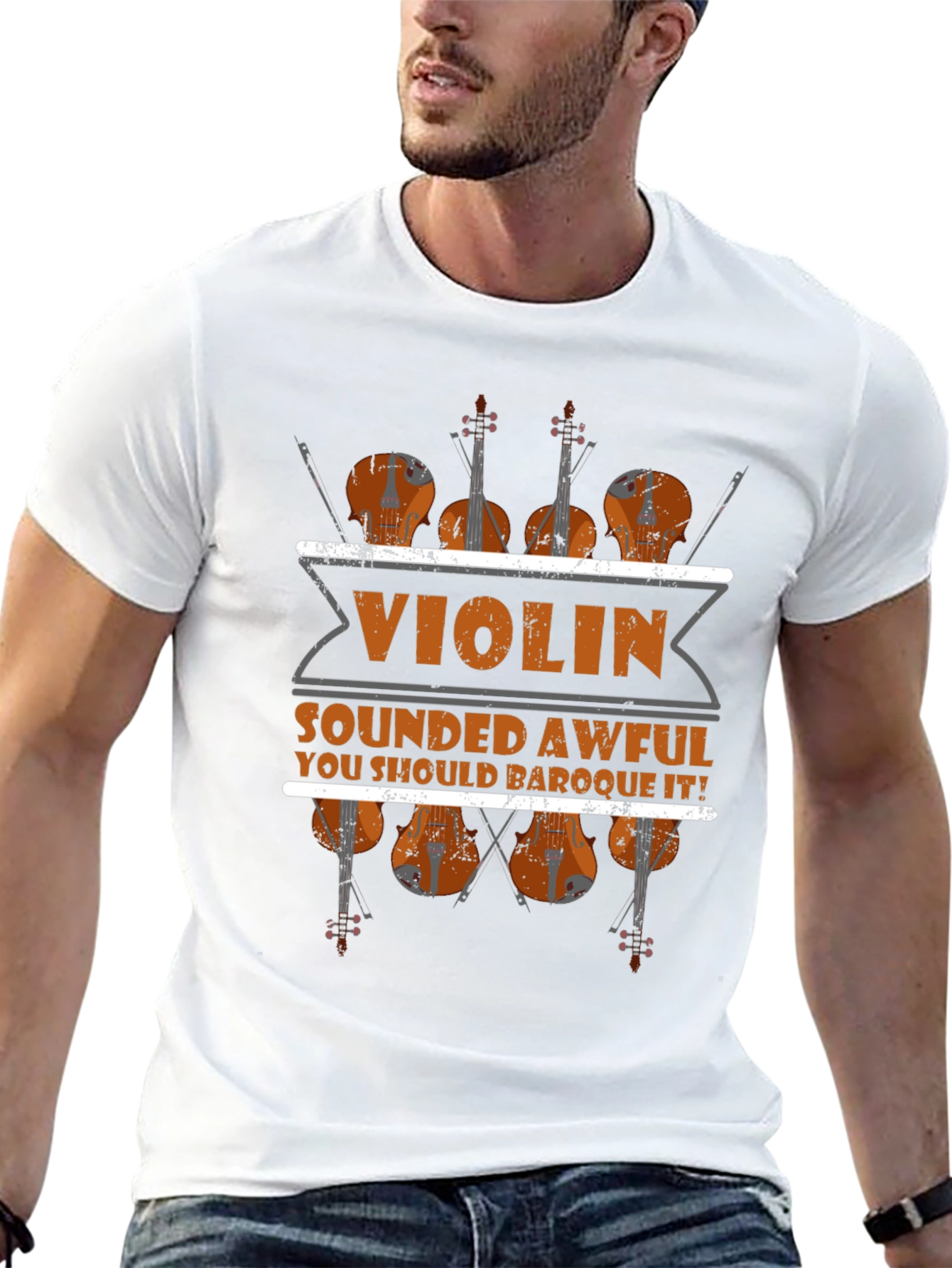 Violin Sounded Awful Baroque It Black Graphic Tee