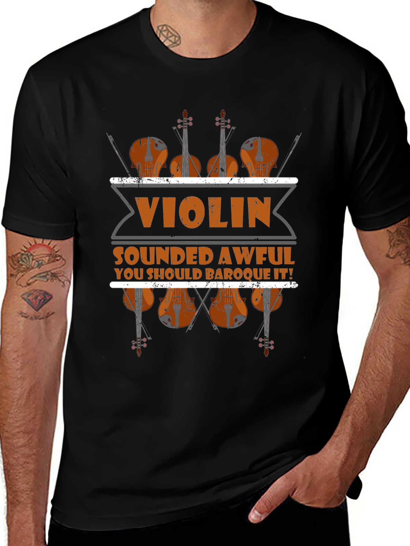Violin Sounded Awful Baroque It Black Graphic Tee