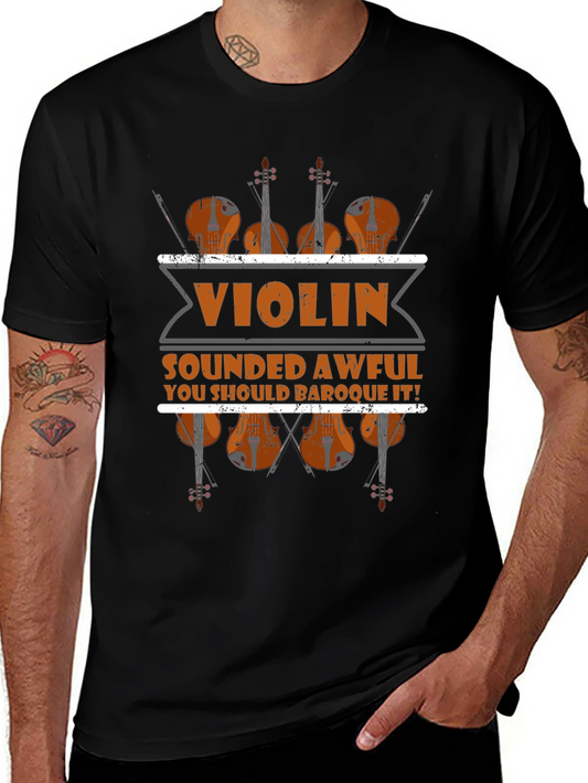 Violin Sounded Awful Baroque It Black Graphic Tee