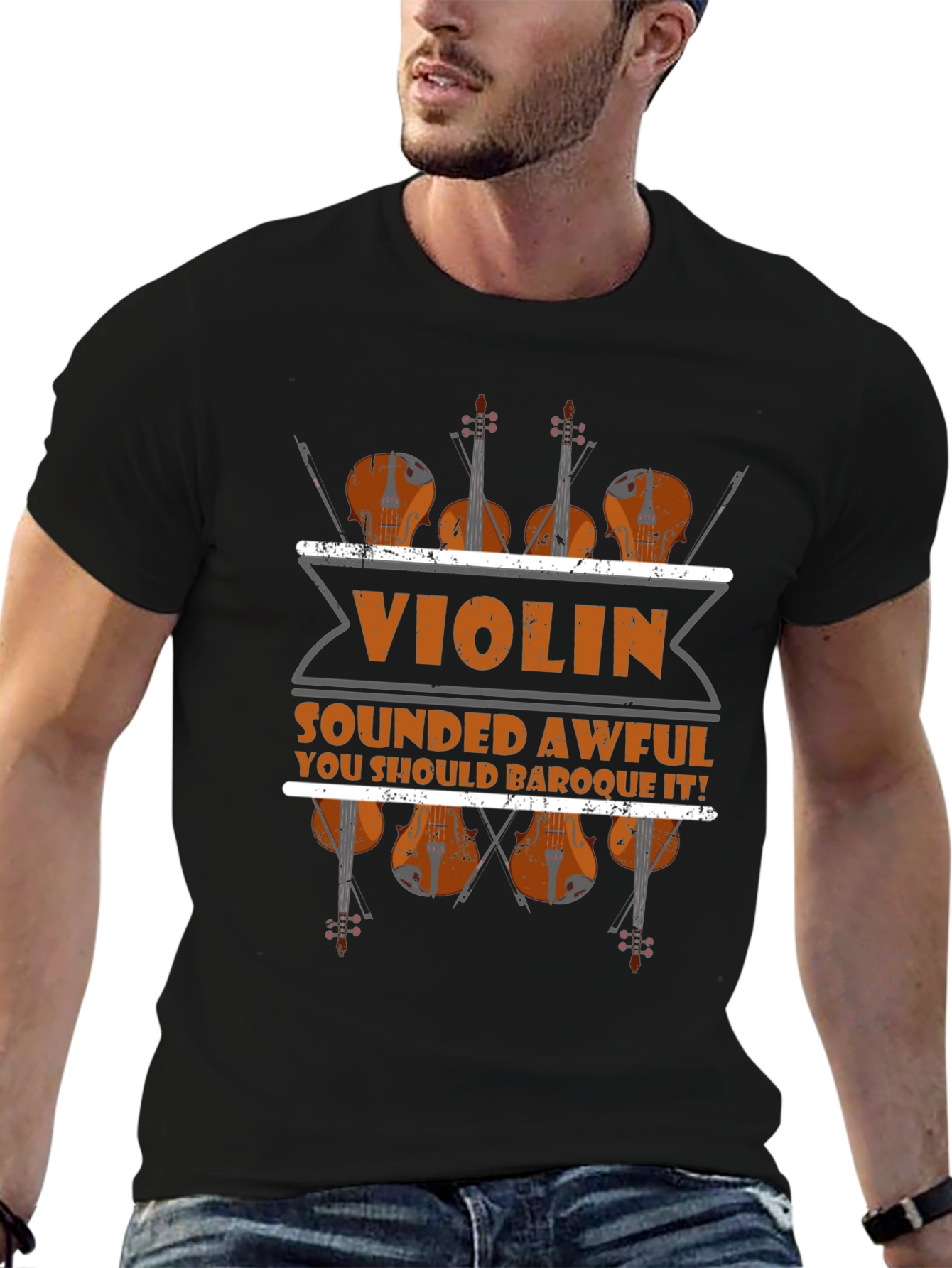 Violin Sounded Awful Baroque It Black Graphic Tee