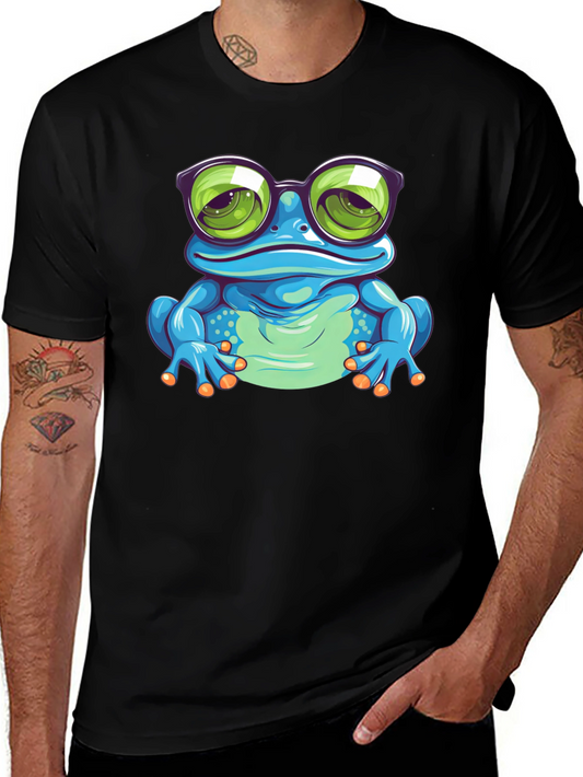 Cool Frog Graphic Tee - Stylish Mens Black T-Shirt