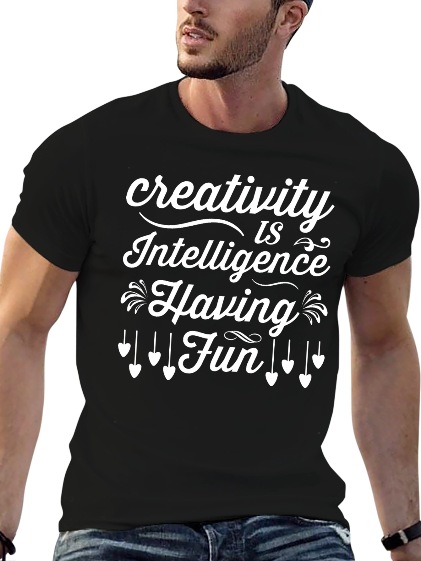 Creativity is Intelligence Having Fun Black T-Shirt