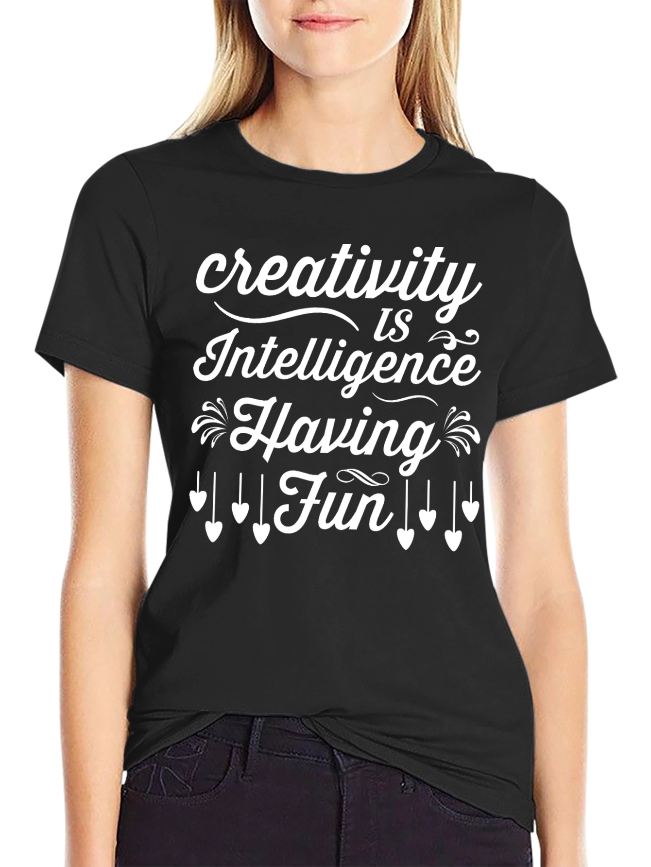 Creativity is Intelligence Having Fun Black T-Shirt